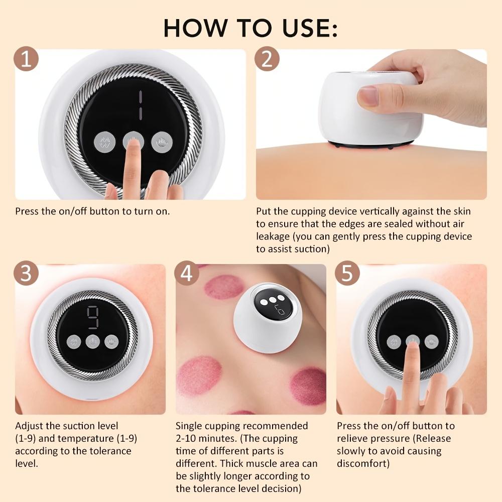 4in 1 Electric Scraping Instrument 9 Hot Compress Cupping Vacuum Suction Cupping Machine Dredge Meridians Remove Dampness