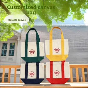 Customized logo handbag with colorful detachable canvas material. Cotton fabric shopping bag. Customization not returnable or exchangeable. Shipped within 96 hours.