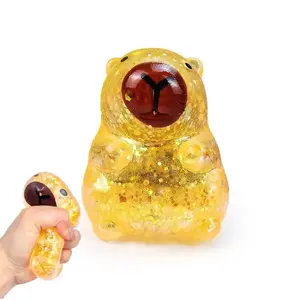 Glitter Capybara Bear Squishy Fidget Toy Colorful Sensory Stress Balls for Anxiety Relief,Squishy Ball Fidget Toy for Kids Adult