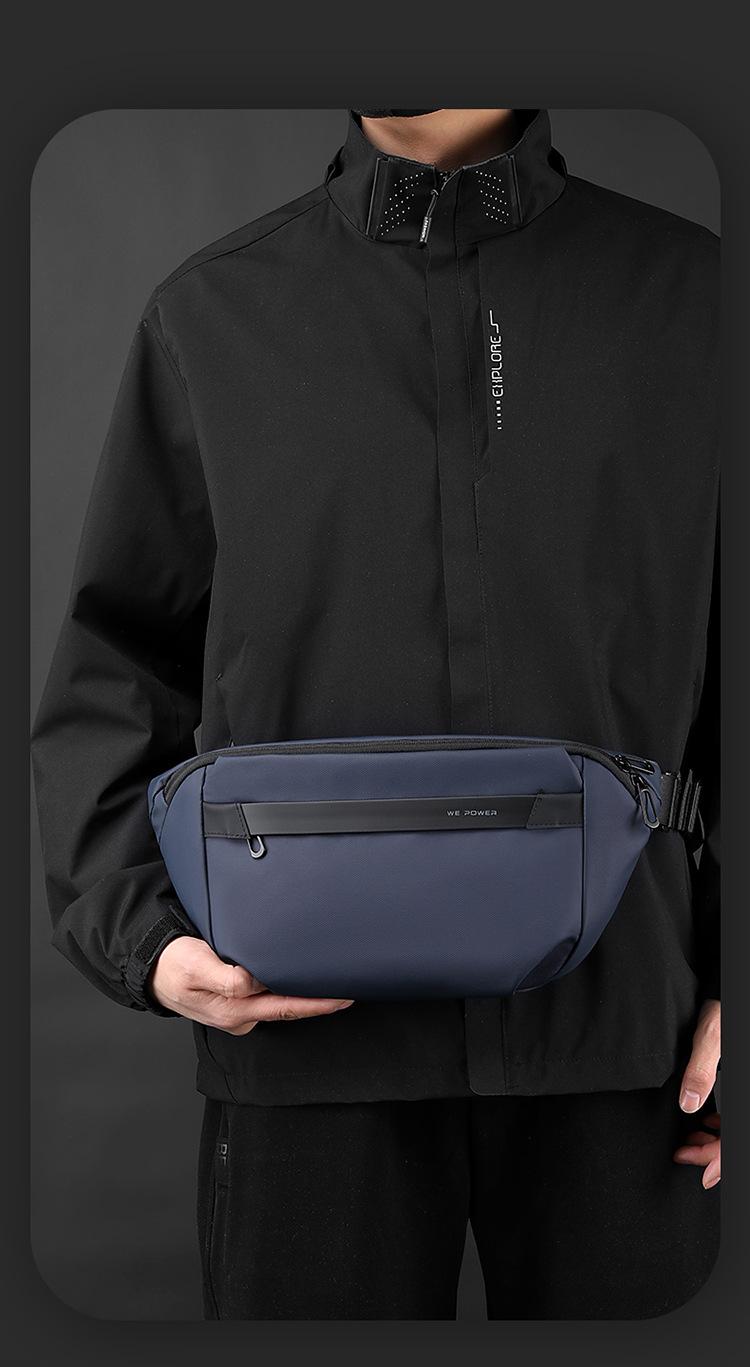 New Men's Crossbody Bag Large Capacity Lightweight Men's Bag Fanny Bag Sports Leisure Breast Bag Shoulder Bag