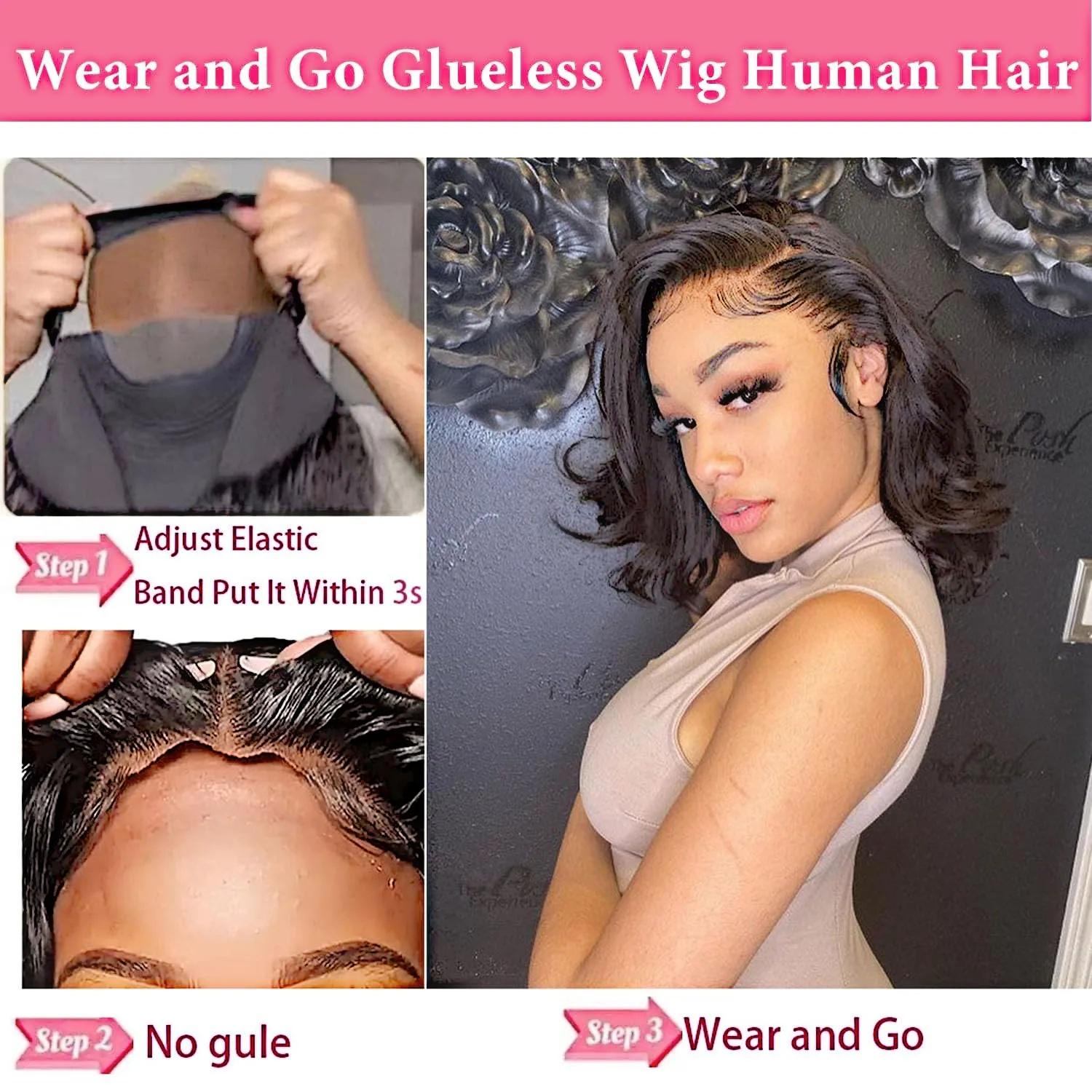 [Glueless Wig]Bling Hair Fashion 6x4 Pre-Cut Deep Glueless Wigs Human Hair Pre Plucked Lace Closure Wigs for Black Women 180 Density Deep Wave Curly Wig