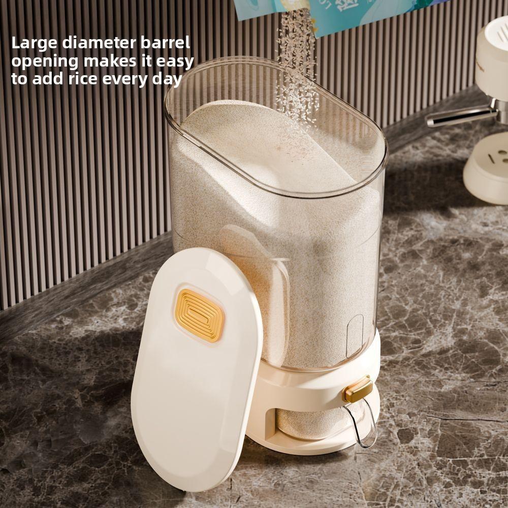22 Lb/10kg Large Capacity Rice Container with Measuring Cup and Time Markings - Plastic Grain Storage Bin - Airtight,, Moisture-Proof Flour Storage Container, Rice Bin, Storage Container for Flour, Grains, Beans, Pet Food, Cat Food, Dog