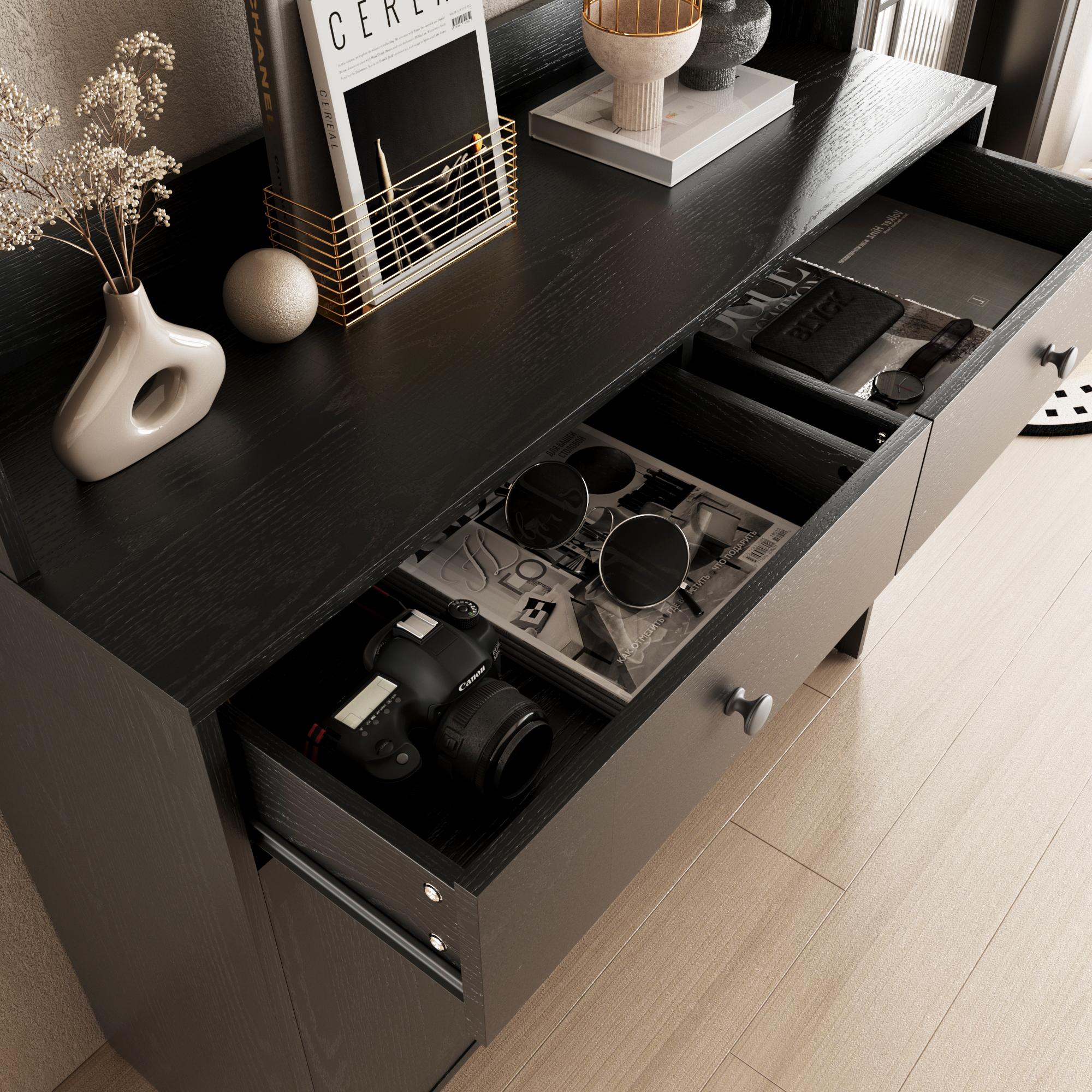 Hall Tree Entryway Table with Coat Rack, Shoe Cabinet 3 Door 2 Drawer with Adjustable shelves, for Hallway, Entryway, Bedroom