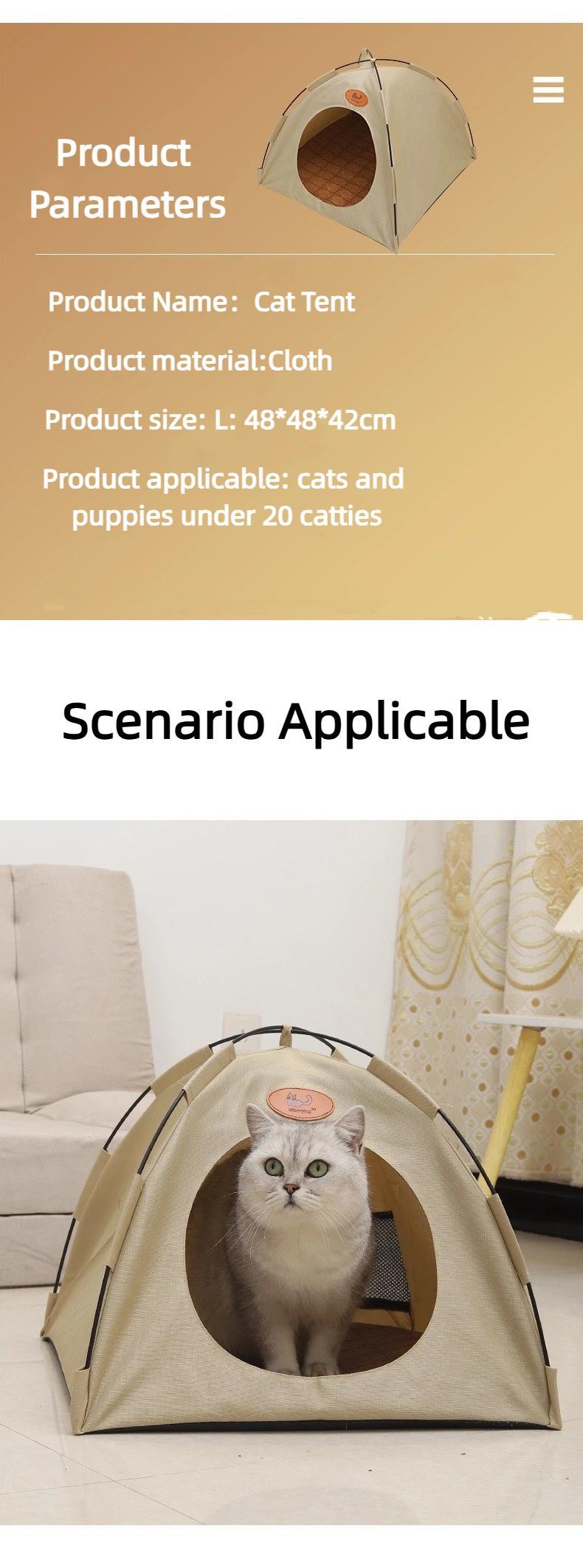 Foldable Pet Tent -Indoor Bed With Double-sided Cushion - Pet Tent for Cats ,Puppies, Rabbits, Guinea Pigs, Hedgehogs, and Other Small Animals,Cat House