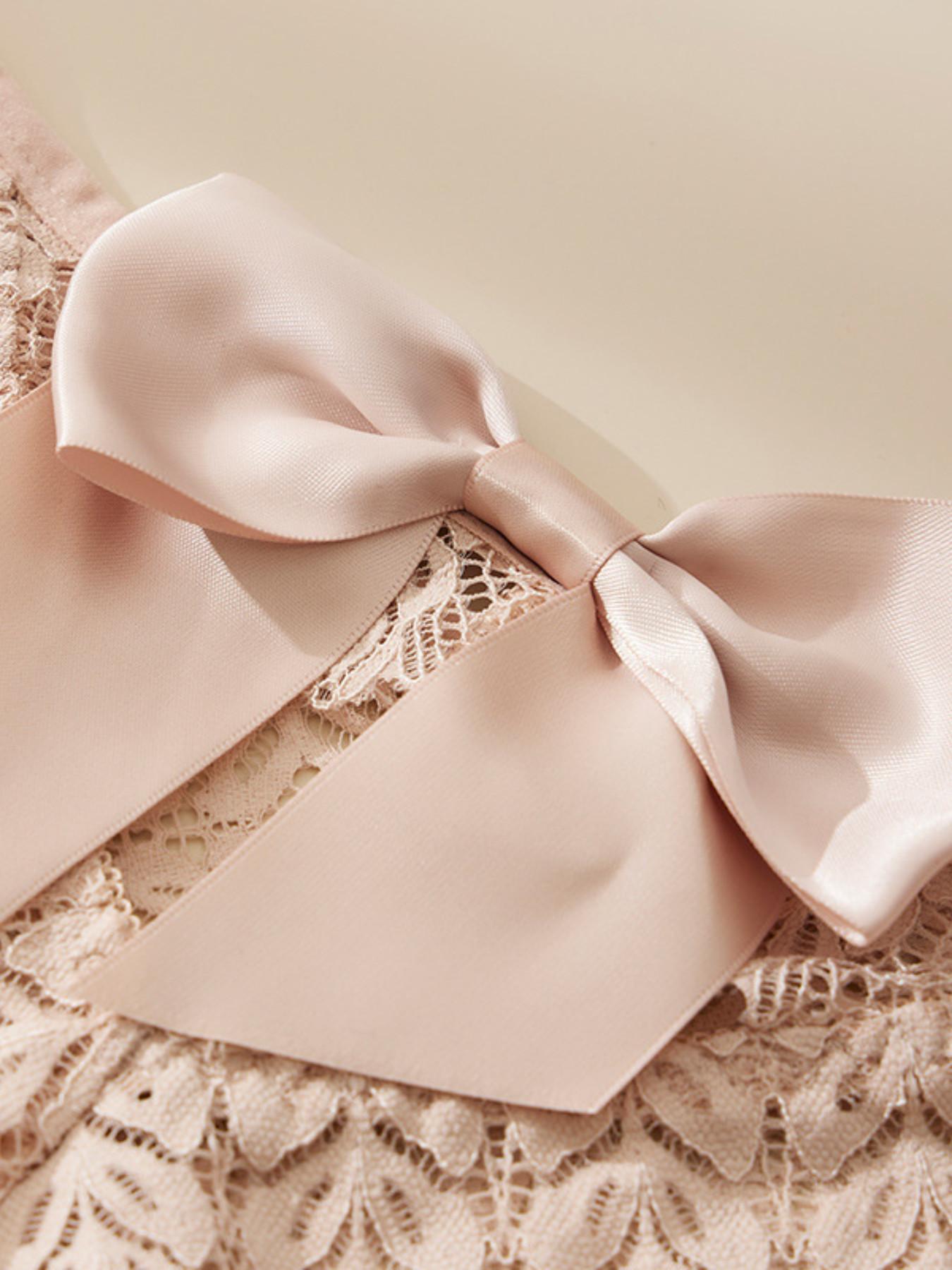 5-Pack Women's Underwear, Sexy Bow Design, Peach Butt Soft Lace Breathable Mesh, Comfortable Mid-Waist Triangle Panties, Valentine's Day Gift