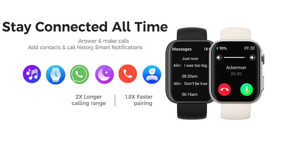 Smartwatch with Call Function, Electronic Watch, 1.91 Inch HD Display, Support 113+ Sports Modes, Heart Rate Monitor, Sleep Tracking, IP68 Waterproof