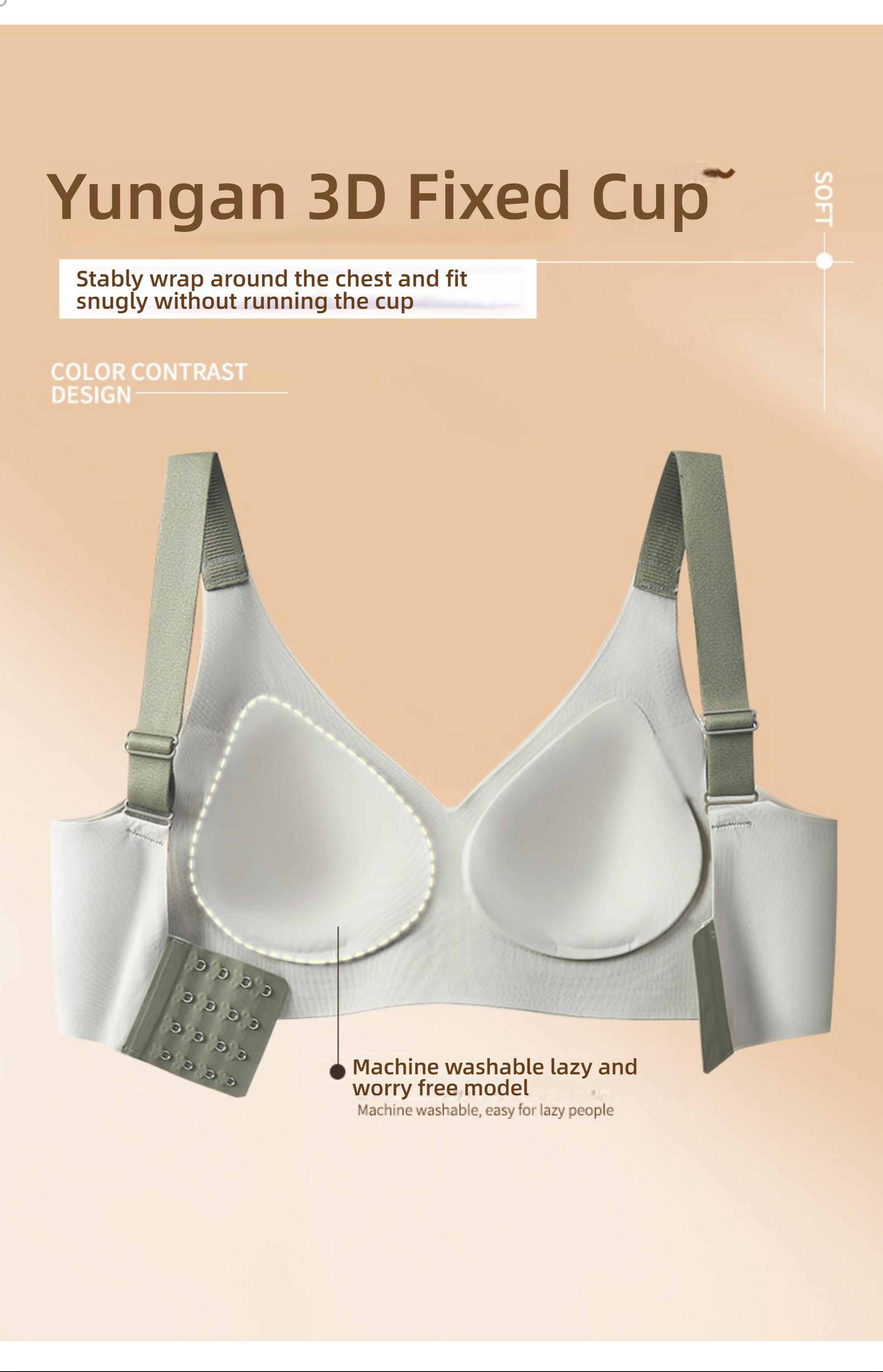 Women's Soft Support Bra, Small Chest Gathered Anti-Drop Running Shockproof Sports Fixed Cup Underwear, Comfortable Everyday Wear