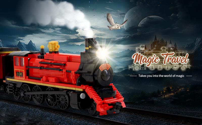 2in1 Harry Magic Train & Bookends Building Set, Valentine's Day gifts Home Decorative Building Block Toy, Ideal Collectible & Display Building Toys for Adults & Children,Cool Bookshelf Organizer & Home Decor 1068PCS  vdaygift