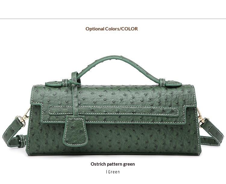 NOVEL Best-Selling New Arrival: Premium Ostrich-Print Handbag for Women, Luxury Niche Clutch, Unique Design, Retro Colors, Shoulder/Crossbody Bag, Elegant Evening Bag, Kelly Bag