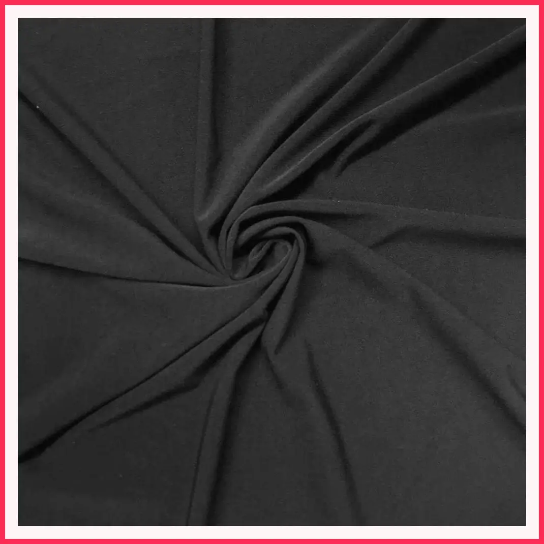ITY Jersey Fabric | Spandex Knit | 2-Way Stretch | 95% Poly, 5% Spandex | Anti-Wrinkle, Breathable | 60" Wide | by The Yard | Apparel, Event Decor, Drapery (Black, 1 Yard)Gift