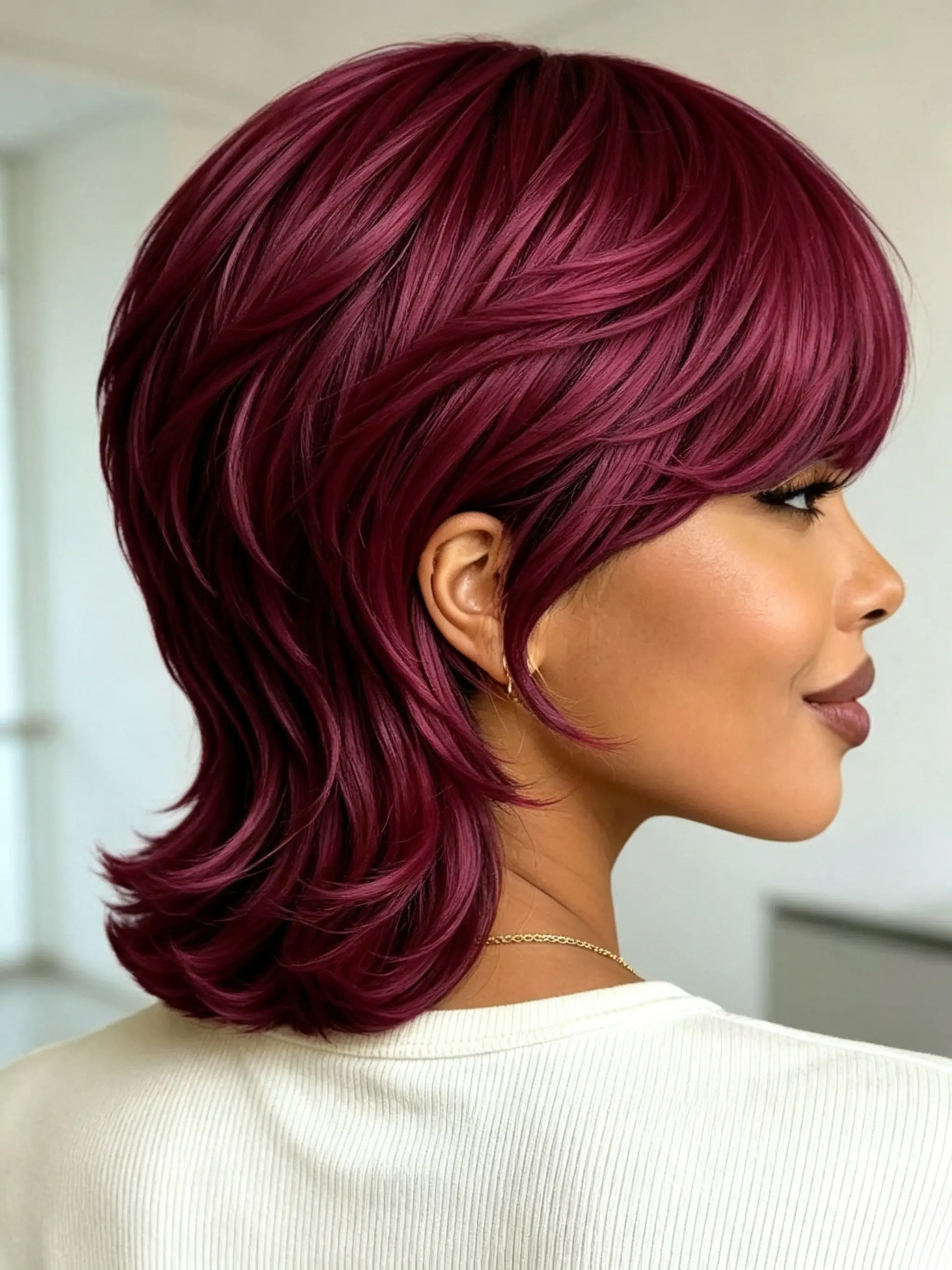 Layered Wolf Cut Human Hair Wig 12 Inch 180% Density with Bangs for Women, Short Curly Wigs, 100% Human Hair, Ppt01 Batch Number, Wigs for Black Women
