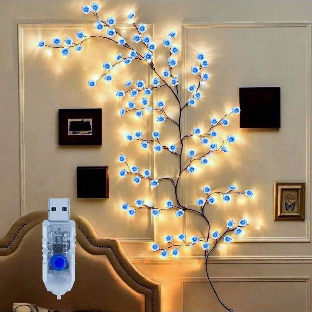 LED Tree-Shaped String Light String Light, USB-Powered Decorative Wall Light LED Strip Light for DIY Wreaths, Room Decor, Weddings & Holiday Celebrations, LED Light Strips