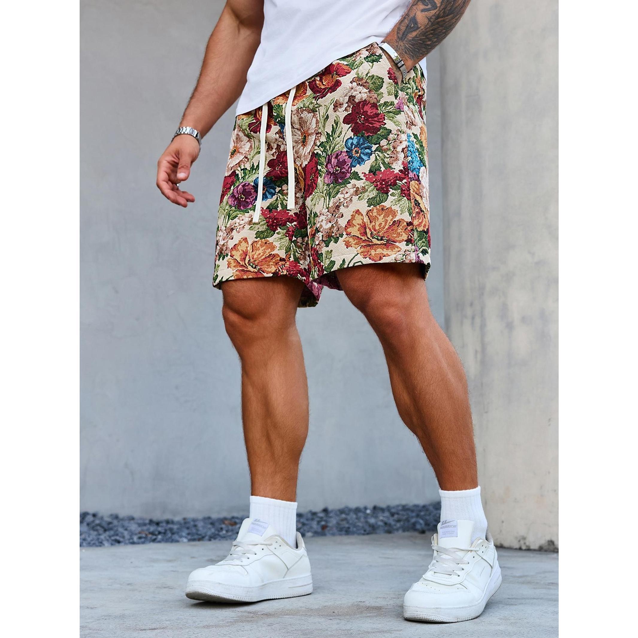 2026 new men's casual overalls shorts men's American casual pants European and American fashion loose men's fancy pants.