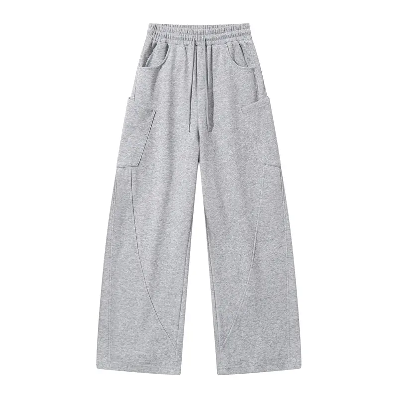 3/2/1-piece; men’s loose casual wide-leg sweatpants with multiple pockets, made from a cotton blend fabric, street-style design featuring an elastic waistband and adjustable drawstring; menswear; suitable for everyday wear, commuting, an