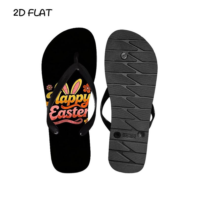 Men's Fashion Flip - Flops, EVA Material, Customizable with Personalized Patterns, Multiple Colors (Including Black/White) & Sizes Available, Suitable for Home & Seaside Outings, All - Season Wear