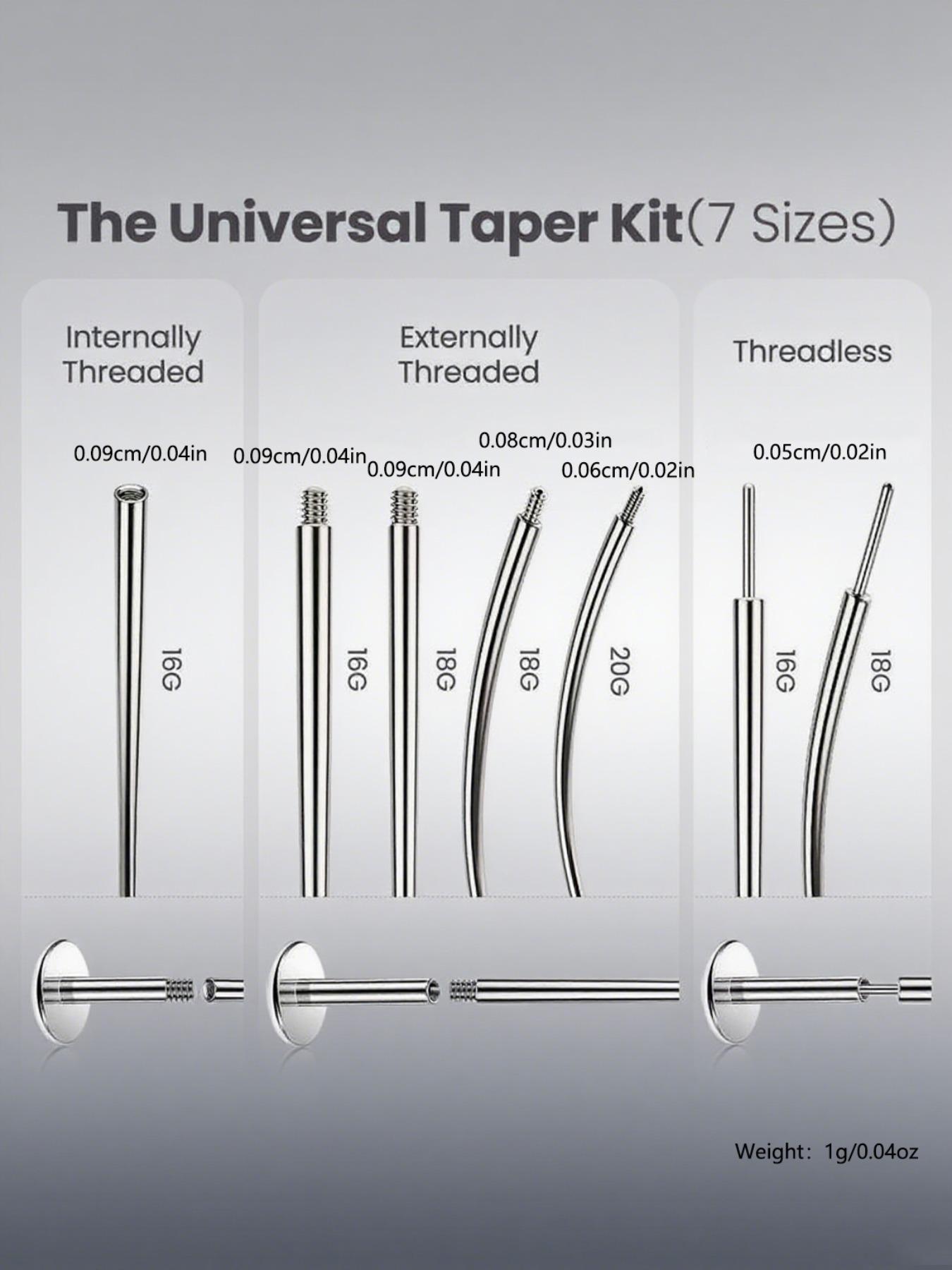 Body Piercing Jewelry Replacement Tool Set, Medical Grade Stainless Steel Cones & Beads Clips for Earrings Nose Rings Lip Studs