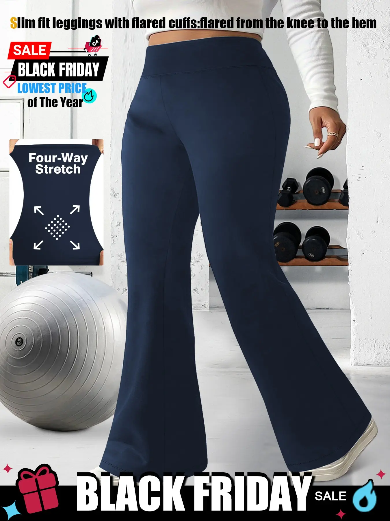 【Black Friday】Plus Size High Waist Flare Pants, Abdominal Control, Stretchy Four-Way Stretch Fabric, Breathable Soft Material, Multiple Colors
