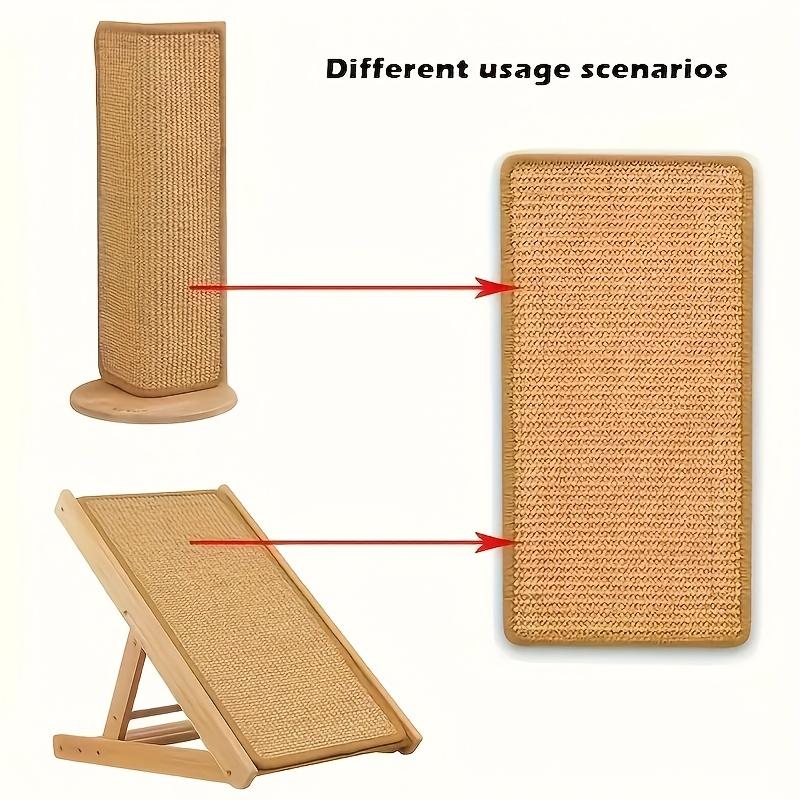 1pc Sisal Cat Scratching Mat Pad, Natural Sisal Scratcher - with Reusable Fastener Strips, No Residue, Durable Natural Sisal Fiber Surface - Perfect Gift for Cat Lovers, Sofa & Corner Protector, Cat Scratch Deterrent with Hook & Loop Tape
