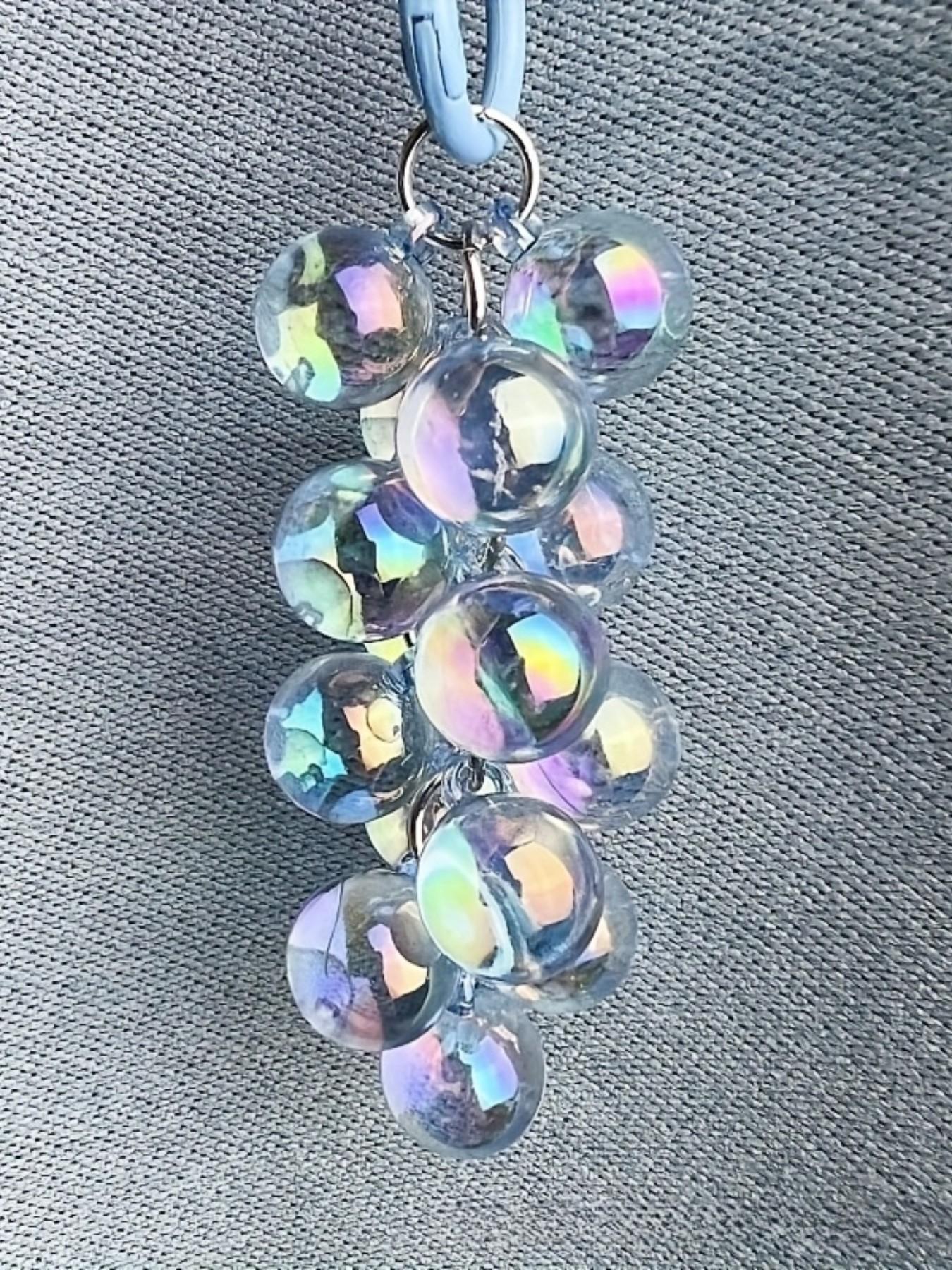 A New 16MM High-Transparency Uv-Coated Colorful Grape Bead Short Mobile Phone Chain, Suitable for Bags And Keychains, Available in Various Colors