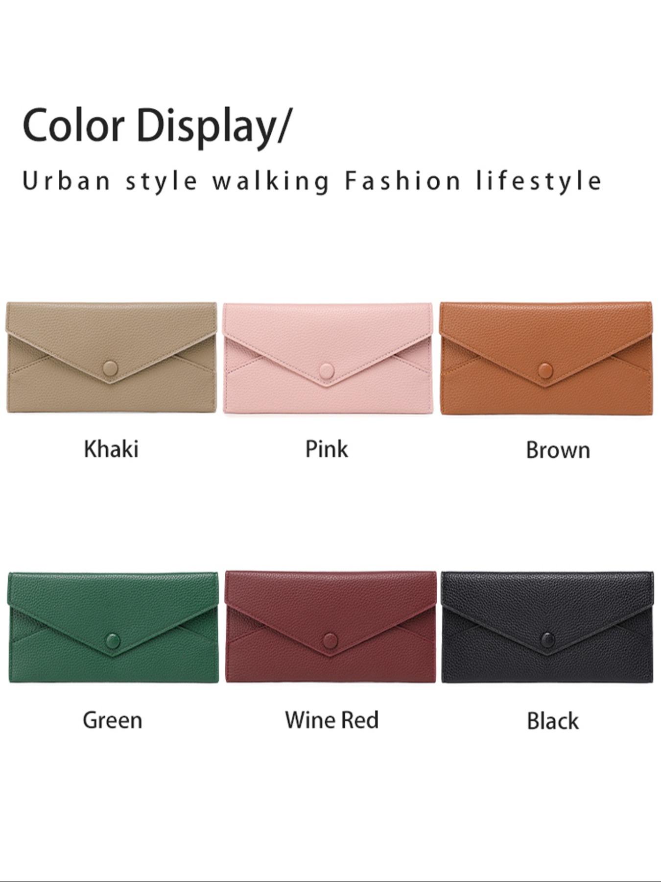 Women's Elegant Solid Color Long Wallet, Fashionable PU Leather Card Holder, Casual Trendy Versatile High-quality Daily Wallet