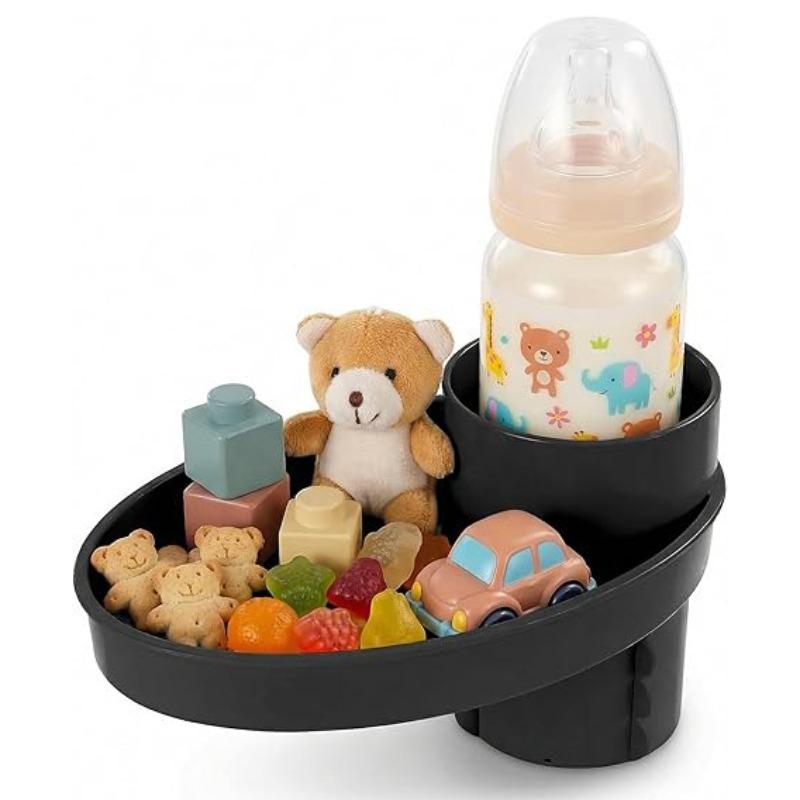 Car Seat Tray - for Cup Holders in 2.5”-2.8”,Easily Expands Snack Tray Cup Holder Tray into 360° Cup & Travel Tray for Kids Car Seat, Booster