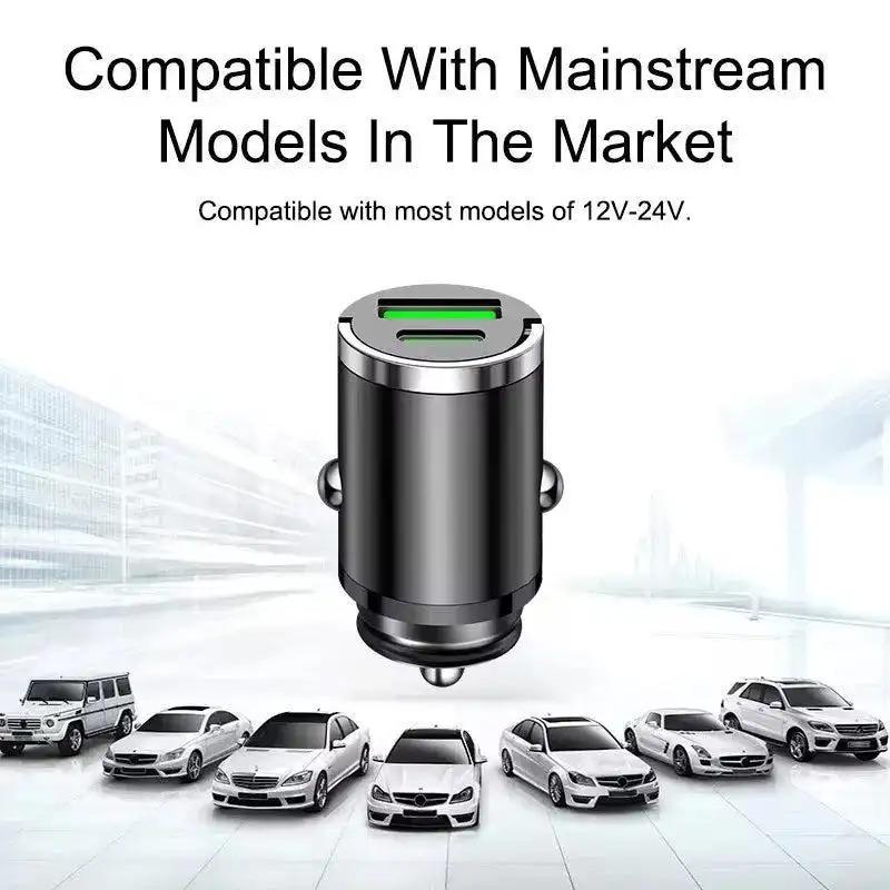 Ultra Slim Invisible Car USB Charger, full vehicle compatible, low temp stable output, firm anti-loose plug, suitable for long distance drivers, universal in-car power charging tool-YY0