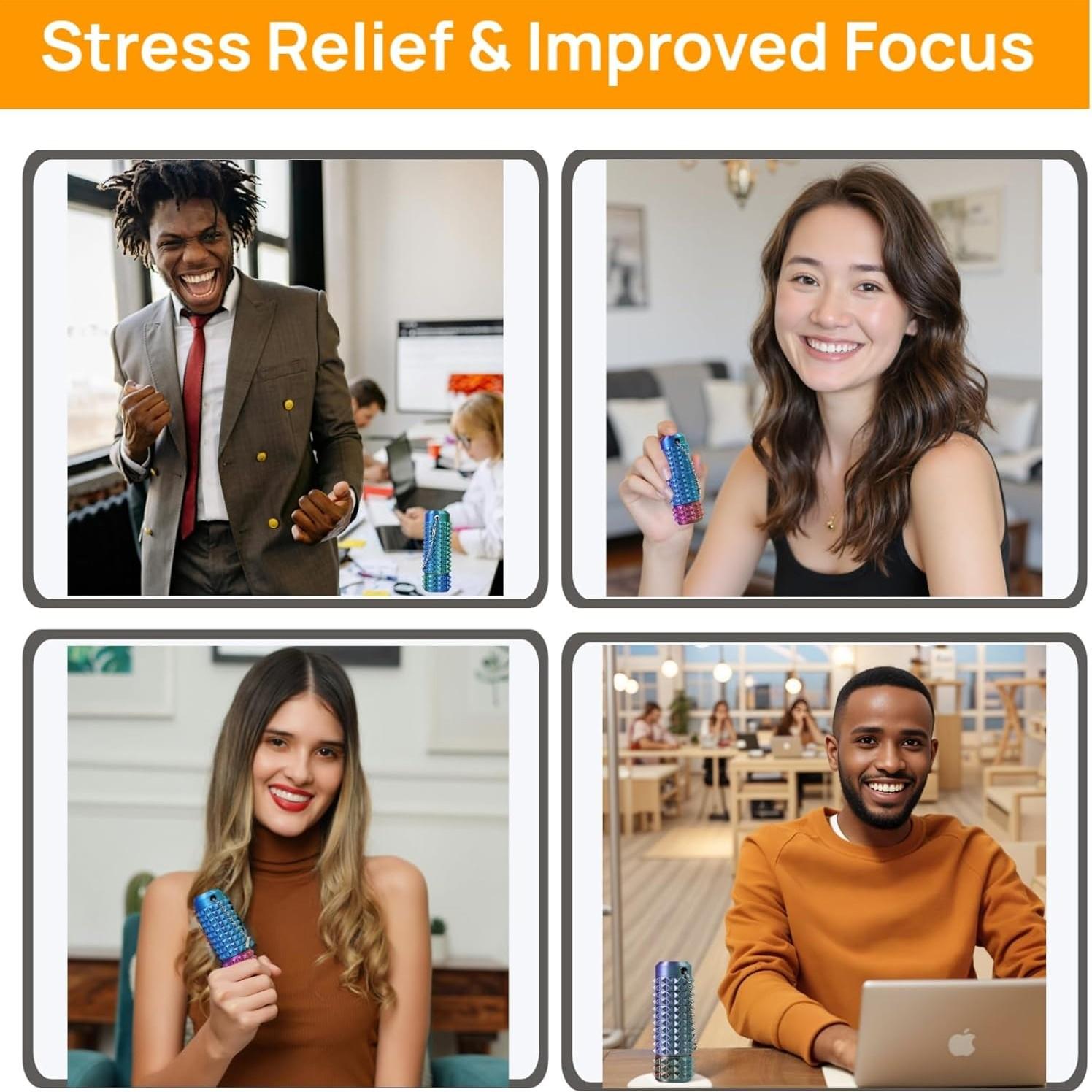 Little Ouchies Pain Fidget Toy, Rotatable Spiky Sensory Fidget for Anxiety Relief, 3D Printed Grippie Keychain for Focus & Stress Relief