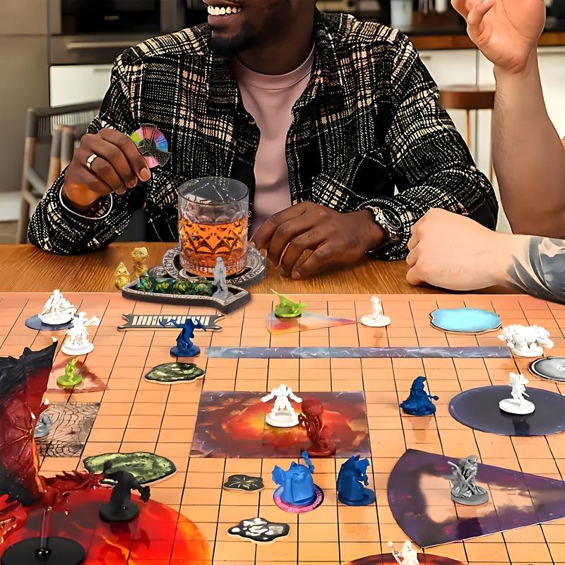 Wooden D&d Dice Cup Mat, Holds 7 Polyhedral Dice, Classic Rpg Dragon Icon, Durable Game Accessory, Perfect Gift for Gamers, Bar Kitchen Home Use