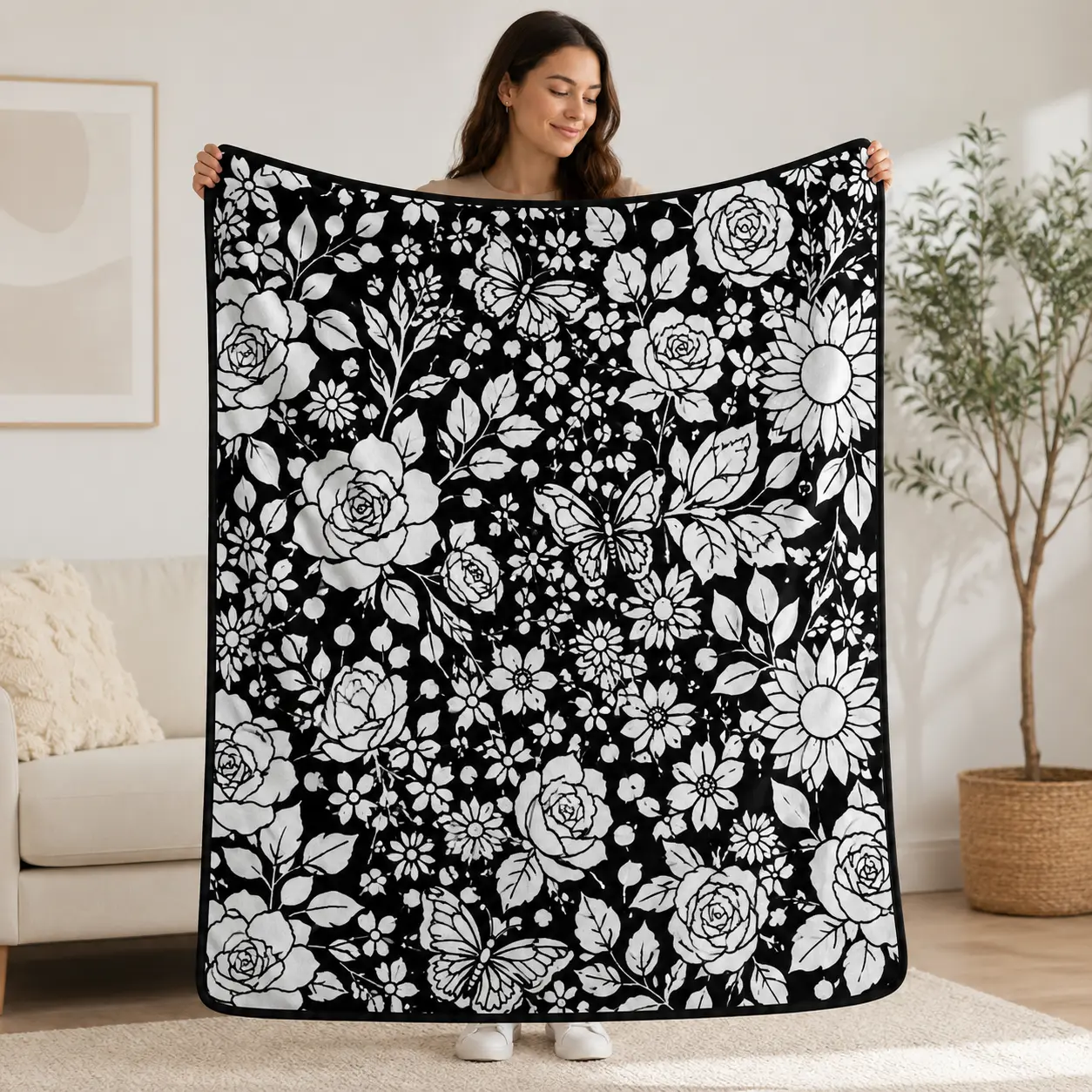DIY Color-Fillable Blanket Kit - Ultra-Soft Flannel Creative Art Craft, Multi-Size Bedding Throw for Cozy Lounging, Birthday Christmas Gift for Artists