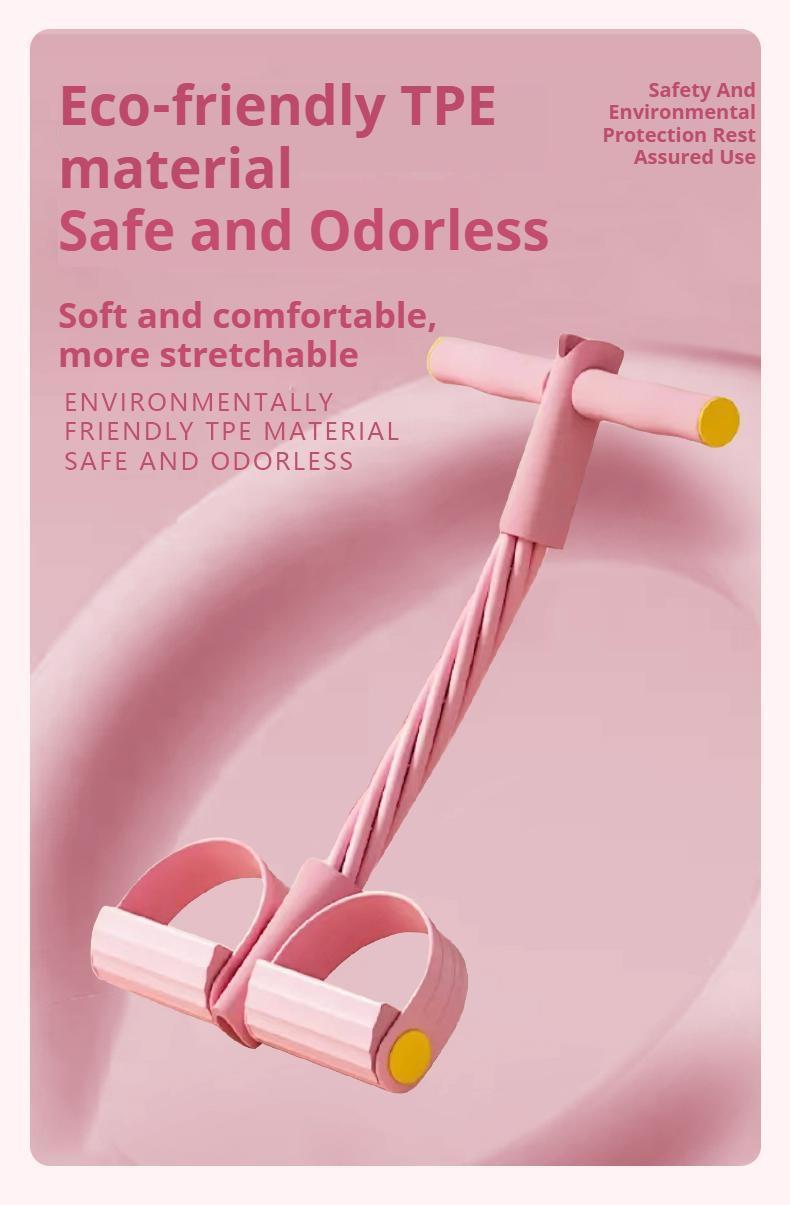 6-Strand Heavy Duty Abdominal Crunch Fitness Equipment – Leg & Core Workout, Sit-Up Assist, Home Gym Exercise, Non-Slip Foot Pedal & Resistance Bands (Portable)