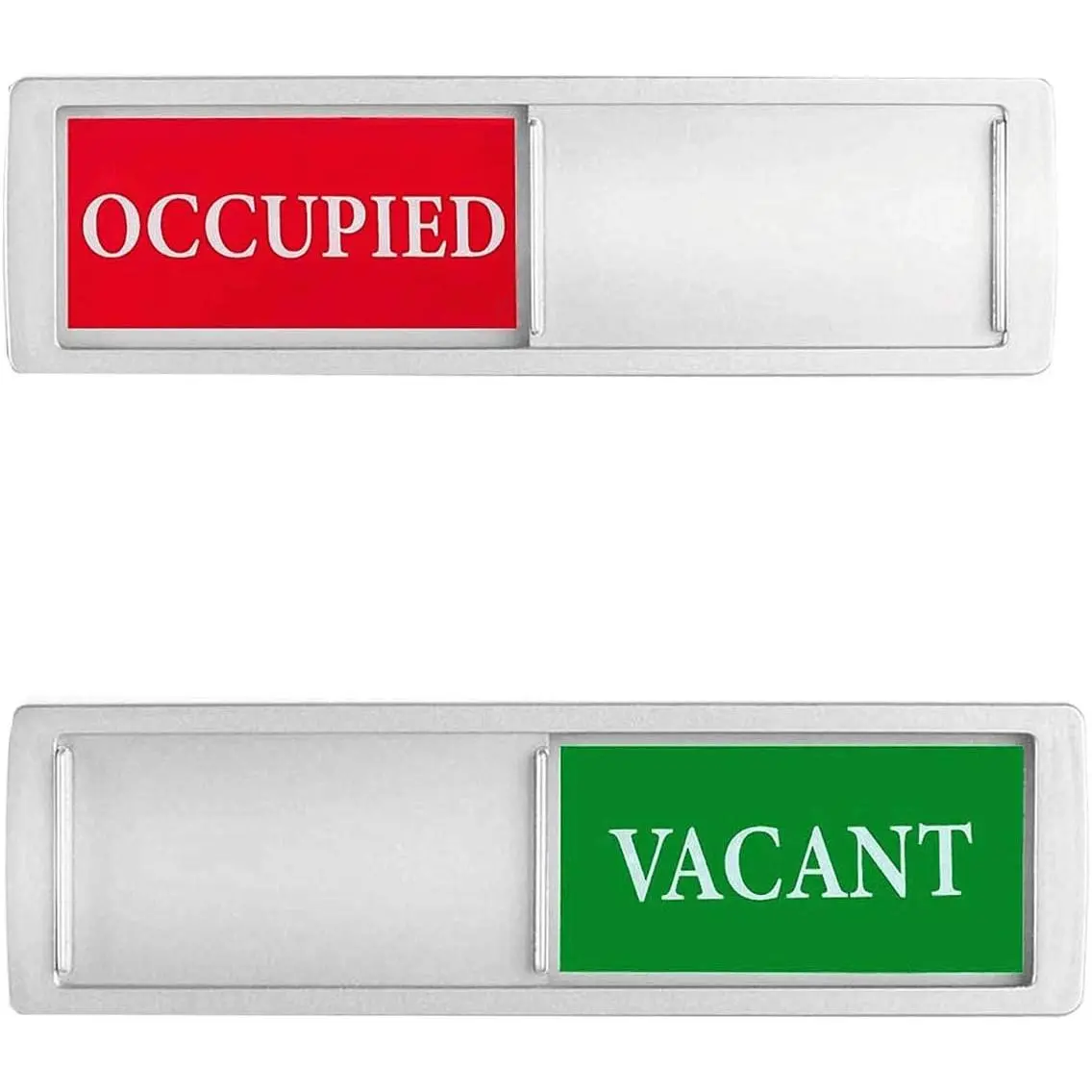 Sign,  Vacant Occupied Sign for  Office Restroom Conference Hotles , Slider Door  Tells Whether Room Vacant or Occupied, 7'' x 2'' -