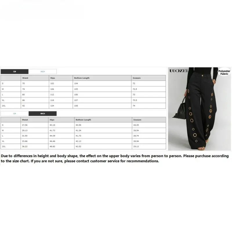 Women's High Waist Geometric Eyelet Cotton Mix Denim Style Jeans - Baggy Wide-Leg Cropped Bottoms with Side Pockets, Zip Fasten, Casual Fashion Fabric, 2026 Fall Festival Streetwear, Cold Wash Y2K Clothing
