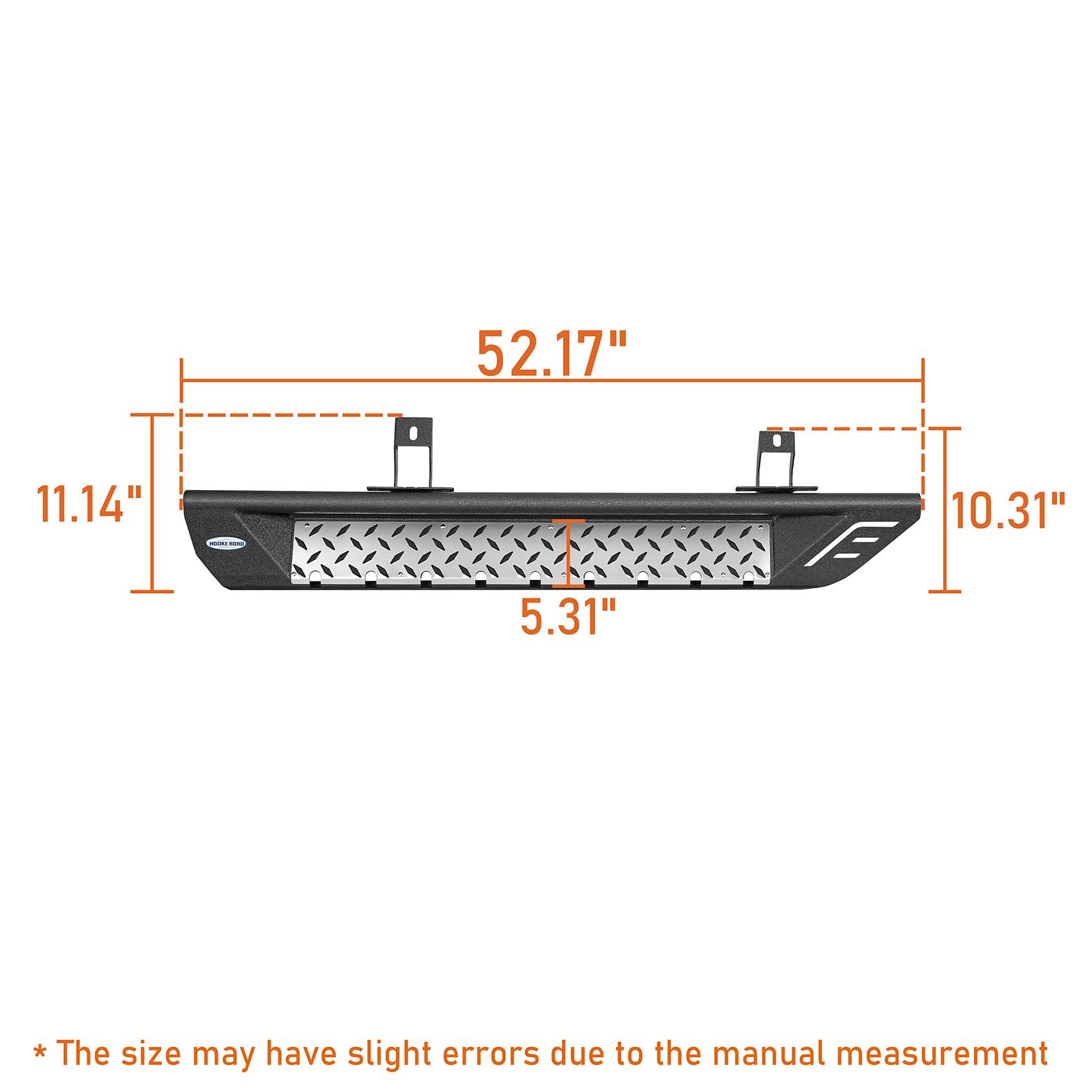 Hooke Road Wheel To Wheel Running Boards Side Step Bars For 2018-2026 Jeep Wrangler JL 2-Door Vehicle Accessories