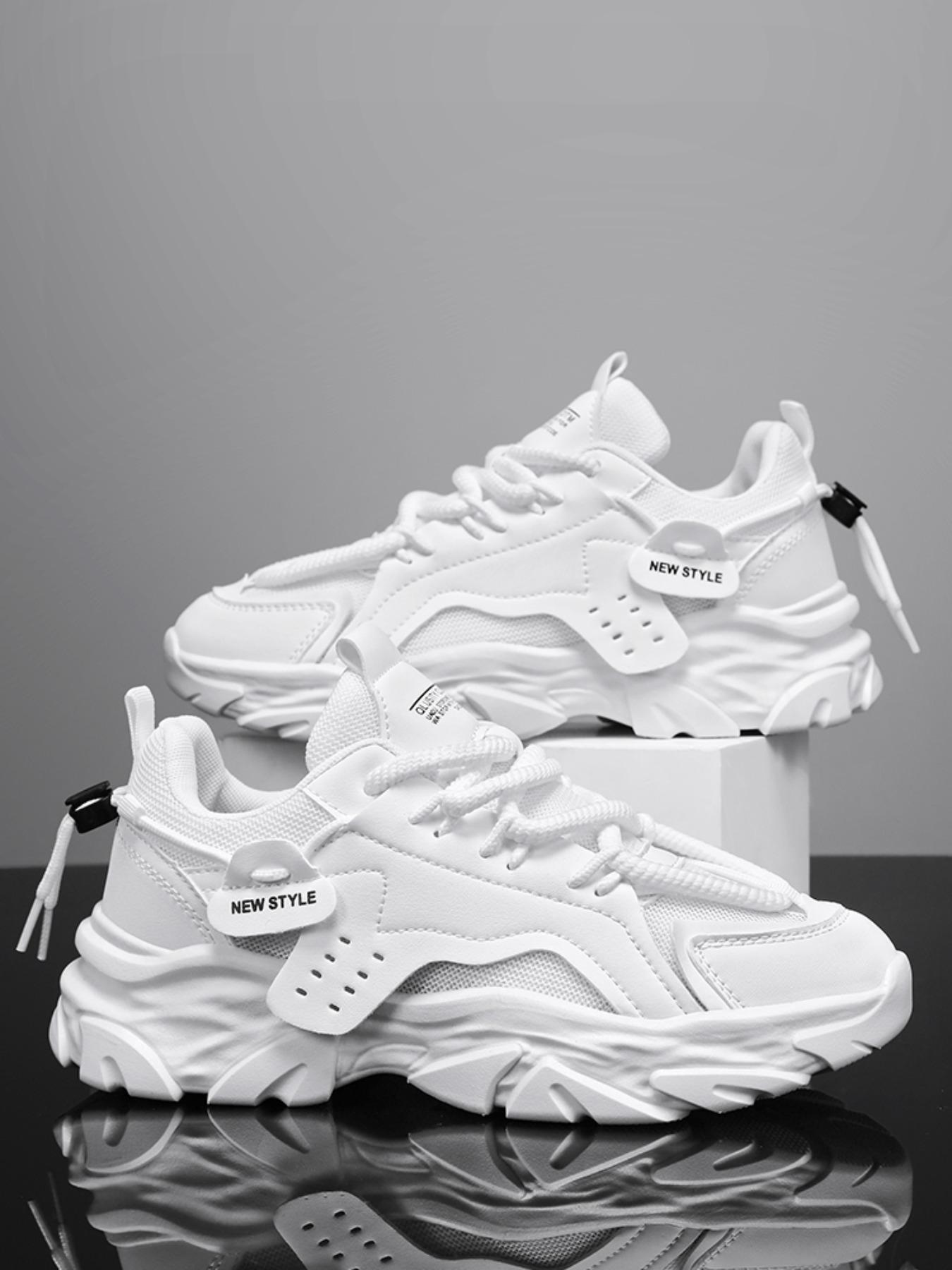 Men's Sporty Lace Up Walking Shoes, Casual Comfortable Breathable Running Shoes, Trendy All-match Sneakers for Daily Wear, Closed