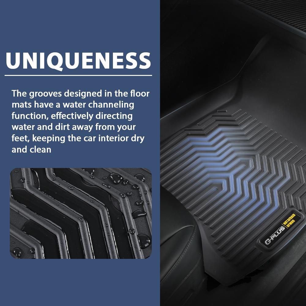 CROSSDESIGN Fit For 2023-2024 Honda Accord Front & 2nd Row Heavy Duty Tpe Floor Mats Liner