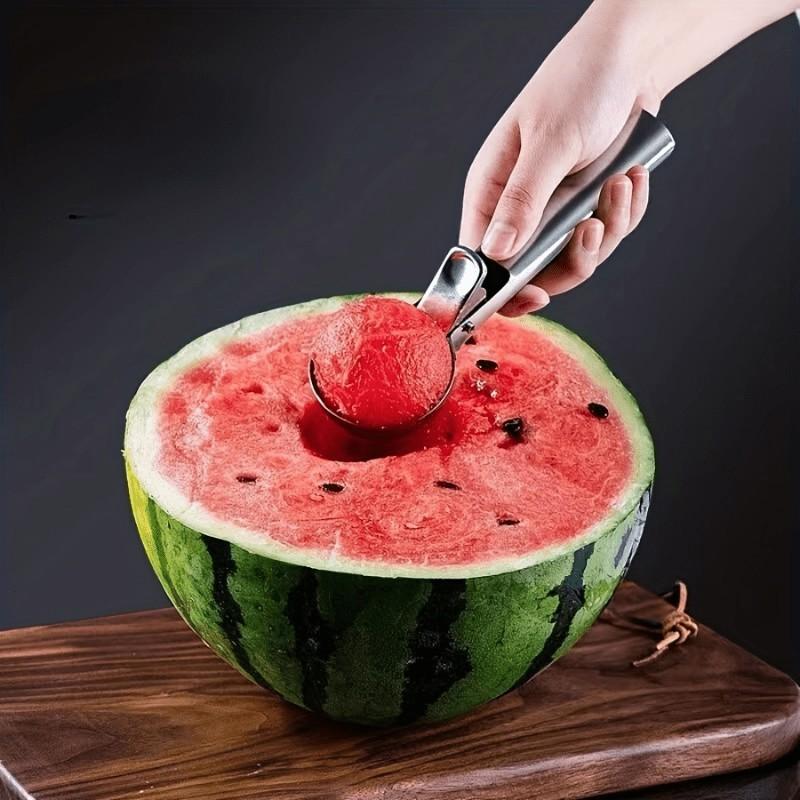 Stainless Steel Ice Cream Spoon with Trigger, Ideal for Ice Cream and Jelly, Heat Resistant, Dishwasher Safe, Comfortable Grip