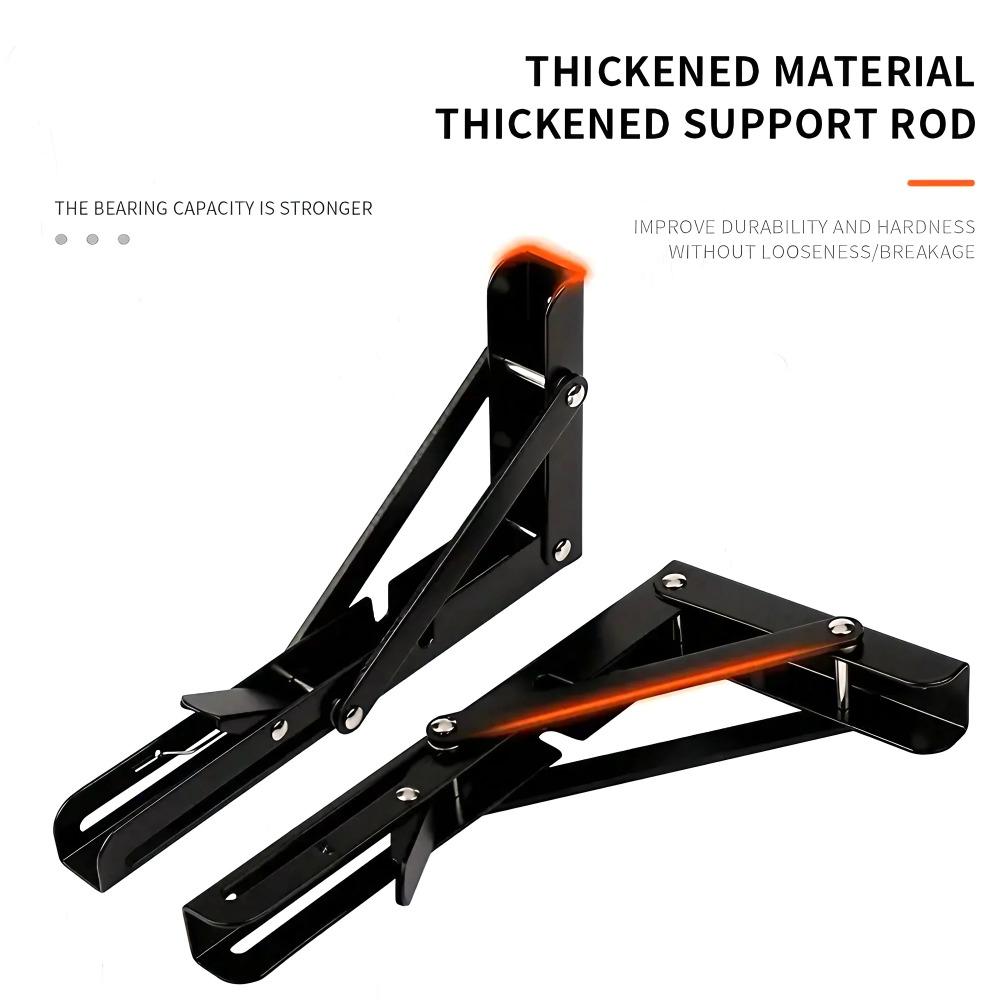 Heavy Duty Adjustable Wall Mount Shelf Brackets Set, Foldable Rustproof Space Saving Kitchen Storage Rack, Easy Install Corrosion Resistant Industrial Grade Extendable Shelf Support for Indoor Outdoor Use, Wall Mounted Shelf