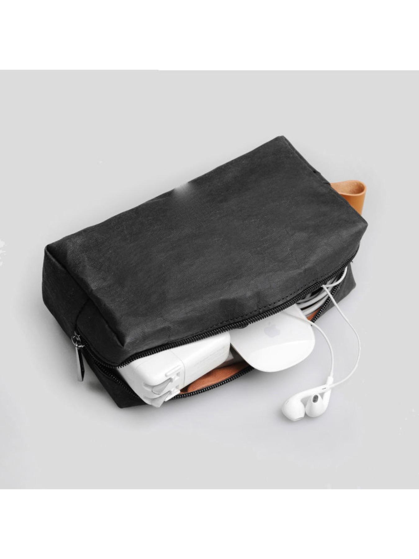 Minimalist Style Small Storage Bag, Portable Personal Organizer, Data Cable Earphone Charger Key Zipper Coin Wallet