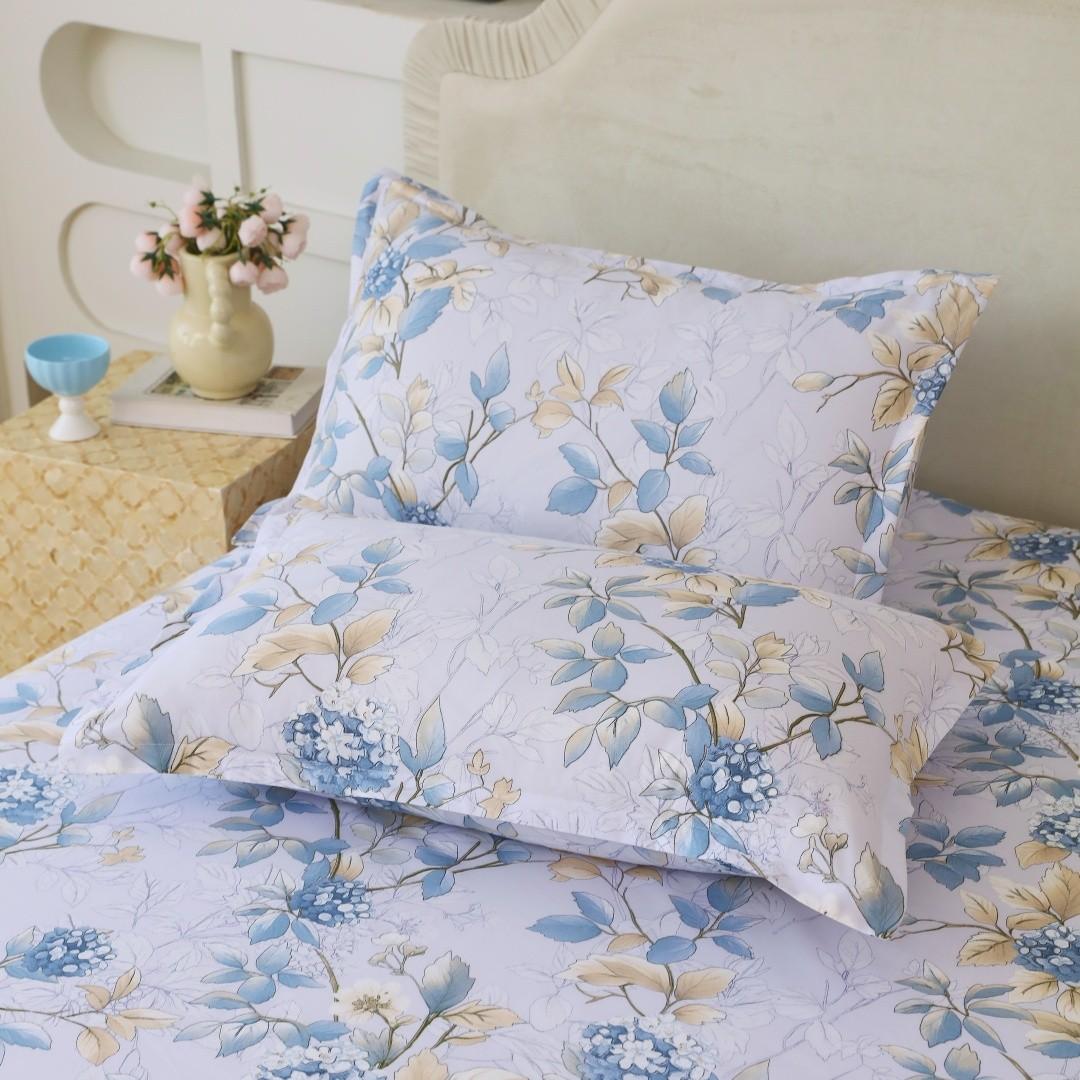 Floral Print Ruffled Edge Bed Skirt Set, 3 Counts/set Including 1 Bed Skirt & 2 Pillowcases without Filler, Comfy Bedding Set for Home Bedroom, All Seasons, Bedroom Decor, Christmas Gift