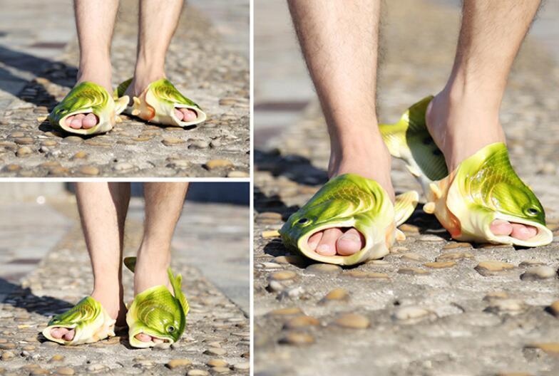 Slippers Man Funny  Footwear Family Shoes Parent-child Sandals Plus Size 24-47 Summer Beach Shoes Boys Unisex Fish Slippers 2023