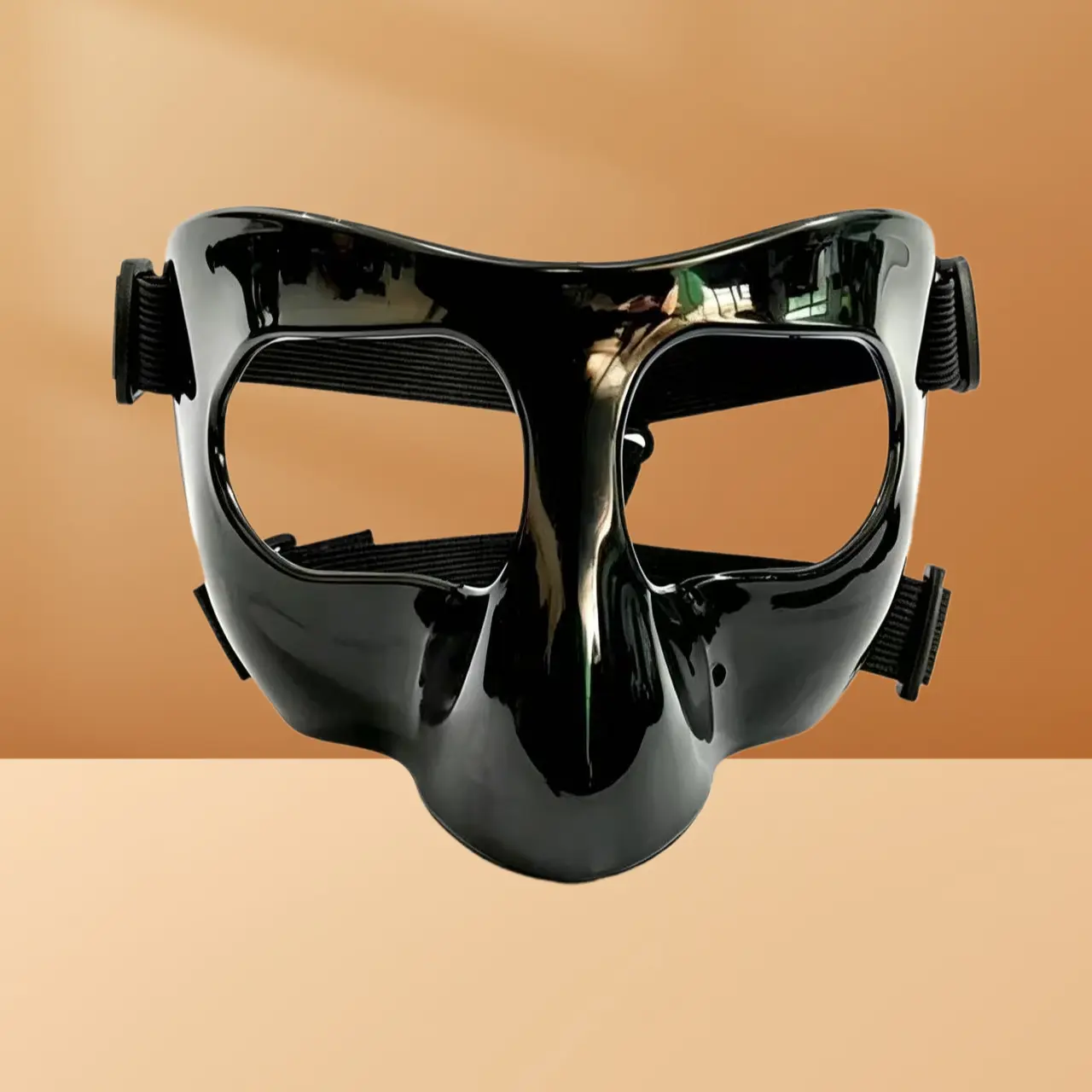 Black Sports Face Mask Nose Protector Impact Resistant Guard For Adult Men Football Basketball Game Performance