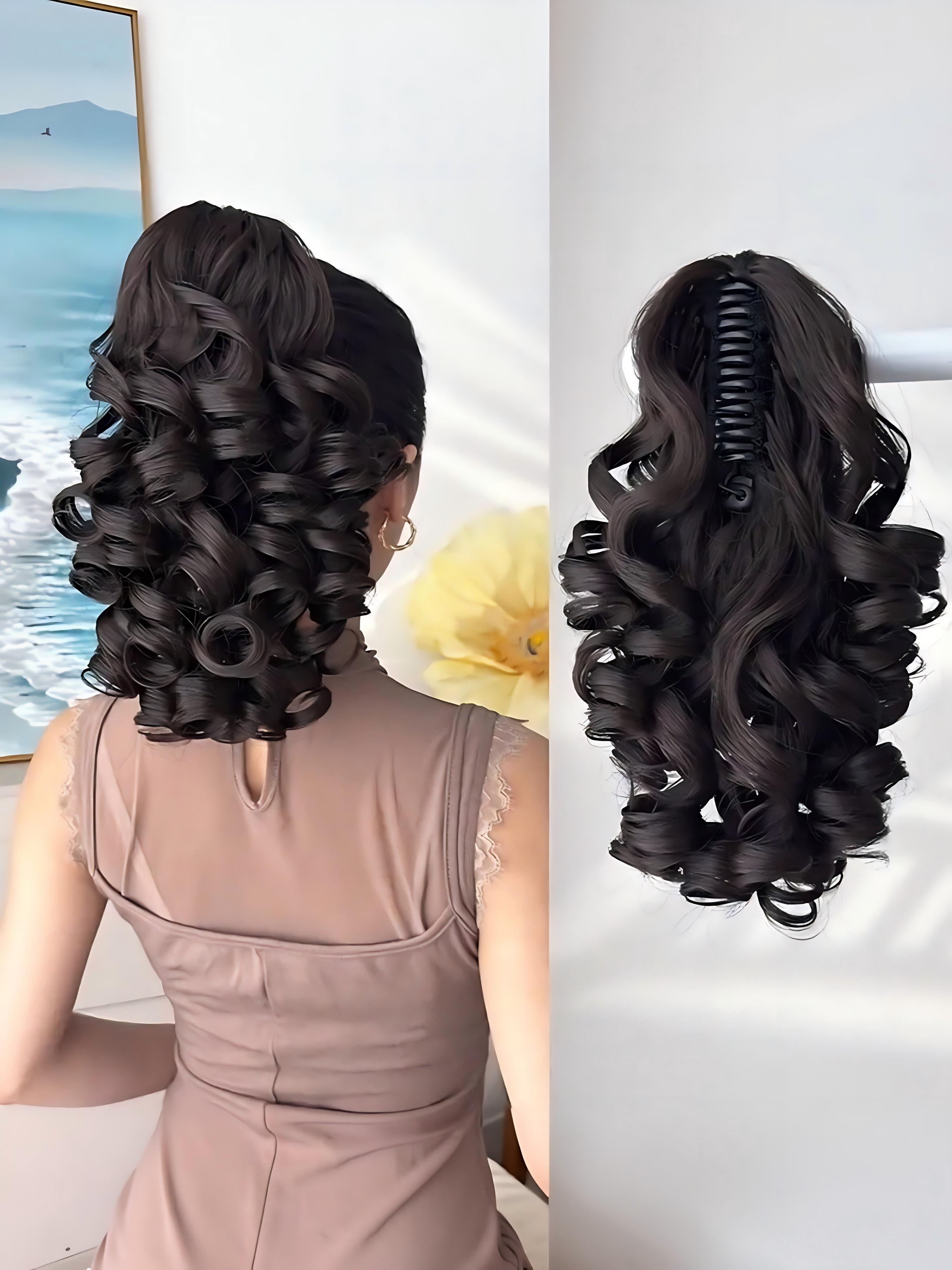 Multi-Color Claw Clip Ponytail Hair Accessory, 14 Inch Wavy Synthetic Fiber, Heat Resistant, Daily Use, Fashionable Hairstyle Solution