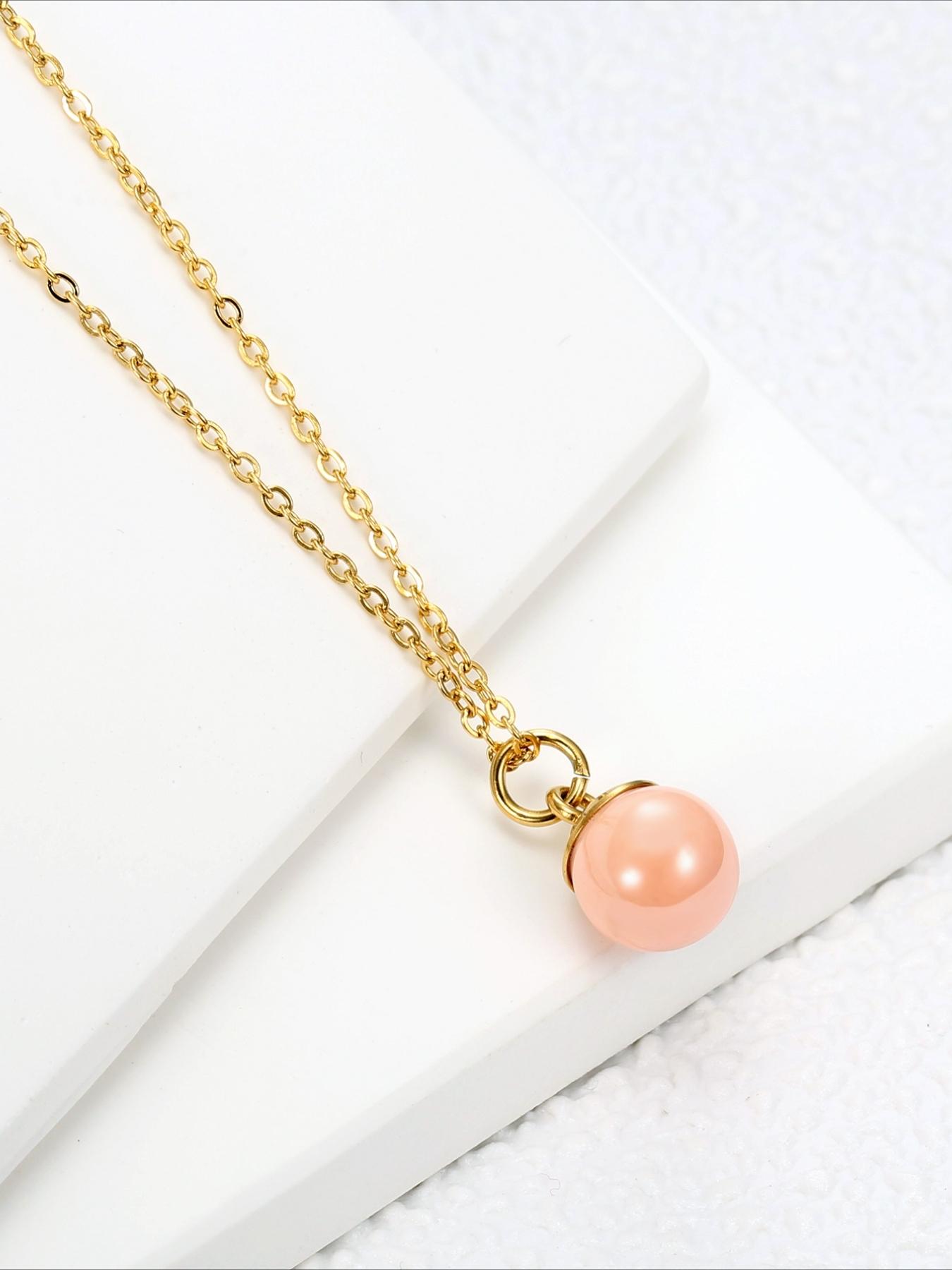 French Elegant Round Bead Necklace Made of Stainless Steel That Does Not Fade and Exudes A Sense of Luxury. Versatile for Daily Wear, Dates, and Dinner Accessories