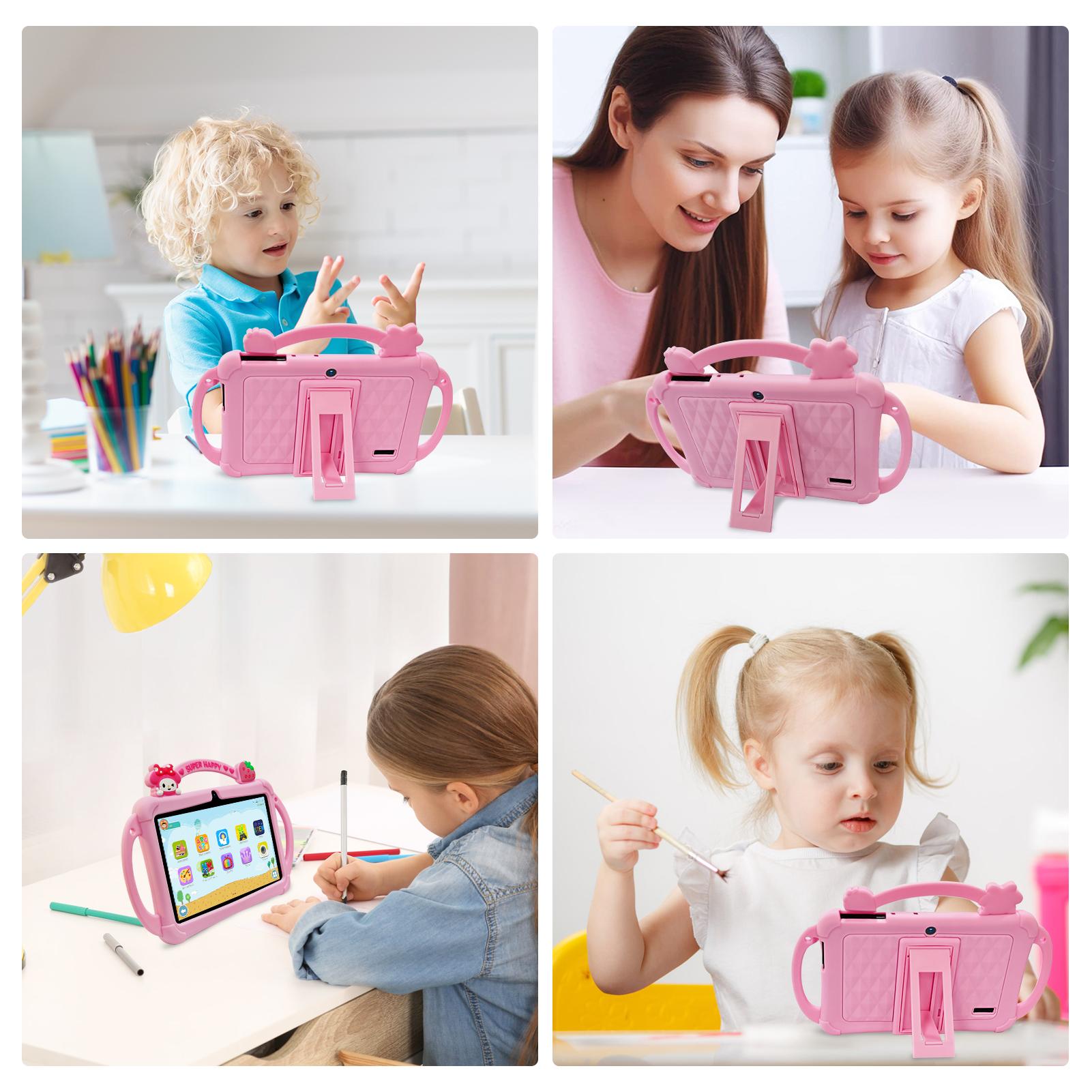 [TikTokShopSpringGlowUp] PRITOM Kids Tablet 7 inch Android 13 IPS HD Screen with Protective Case Parental Control Dual Cameras Pre Installed Educational Apps Ideal for Boys Girls Pink Blue Kids Gift