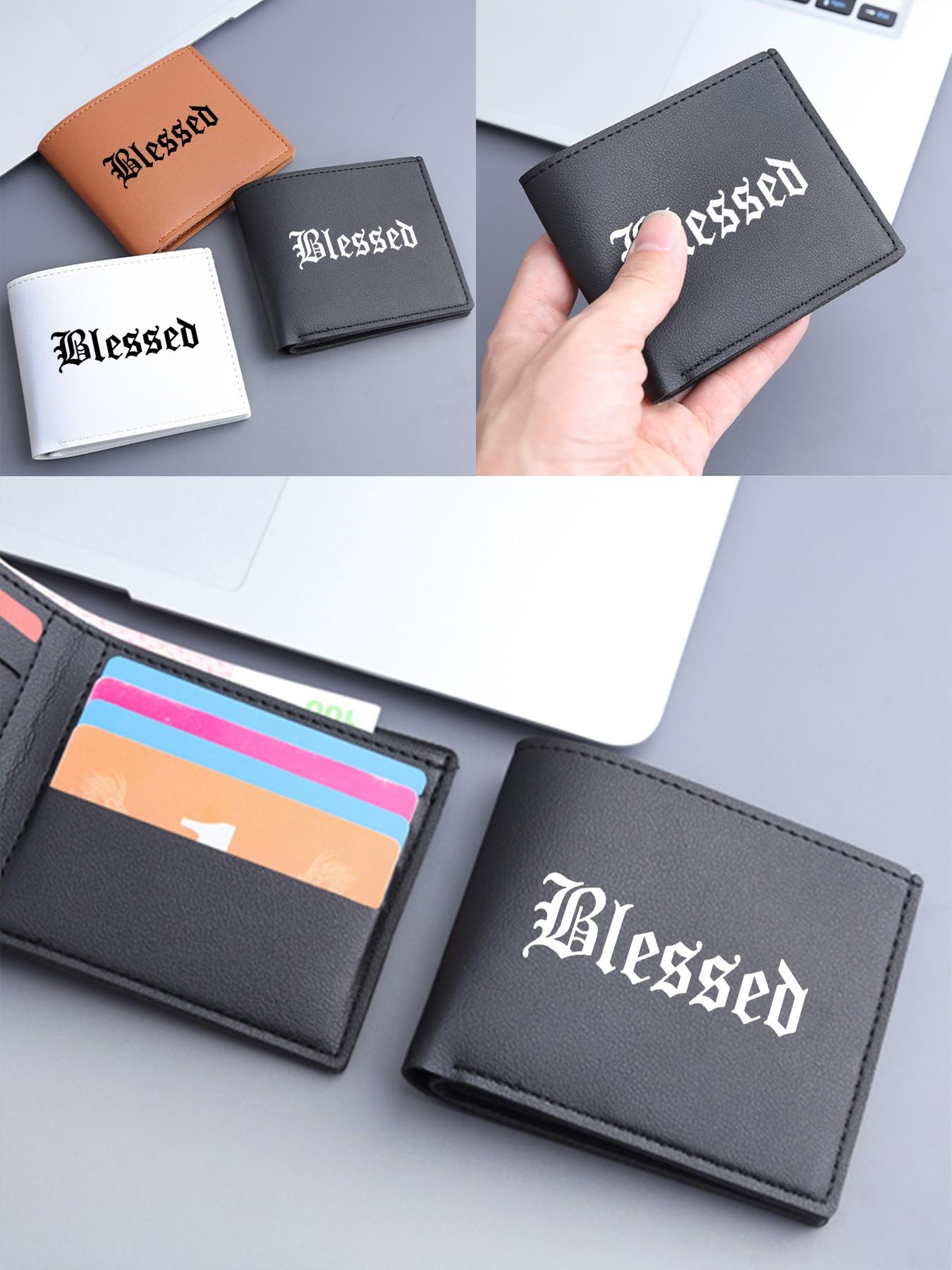Blessed Faith Theme Men's Foldable Wallet, Multi-Card Slot Card Holder, Model 0108224, Stylish and Functional Accessory for Everyday Use