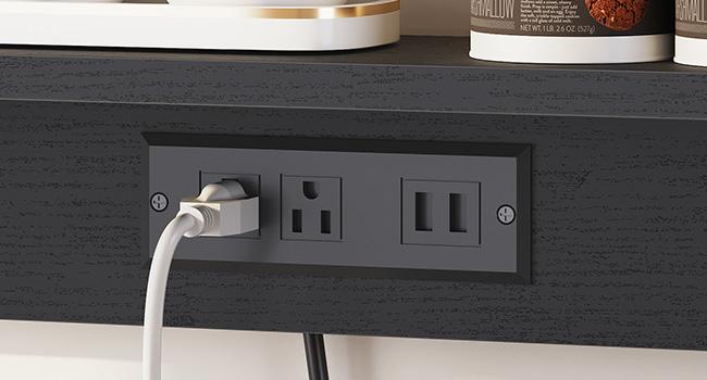 HOOBRO Bakers Rack Microwave Stand with Trash Can Bin Cabinet, 5-Tier Kitchen Organiser Storage Shelf Cabinet with Power Outlet, Tall Coffee Bar Table Station for Dining Room, Living Room#springtok