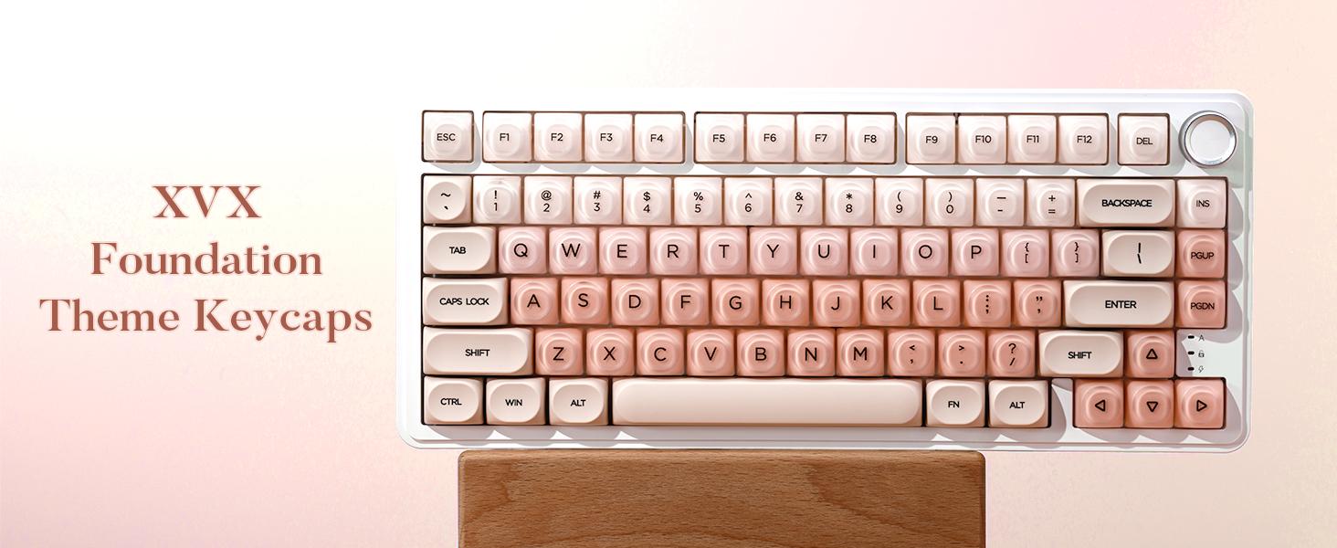 Keycaps Only!!! XVX Foundation/Pink Blush/Uyuni Dreams/Berry Kiss HOA Profile Translucent Keycap Set PBT+PC 132-Key（only keycap, not include a keyboard）