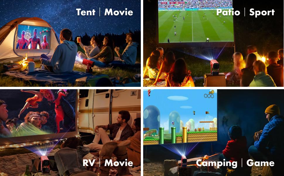 SkyEcho Portable Gimbal Projector. 270° Rotating Universal Motion Mount. Auto Focus & Keystone Correction. 4K Hardware Decoding. dual WiFi 6. Android OS. Bluetooth 5.2. Wireless Screen Mirroring & Casting.Projector for bedroom Audio