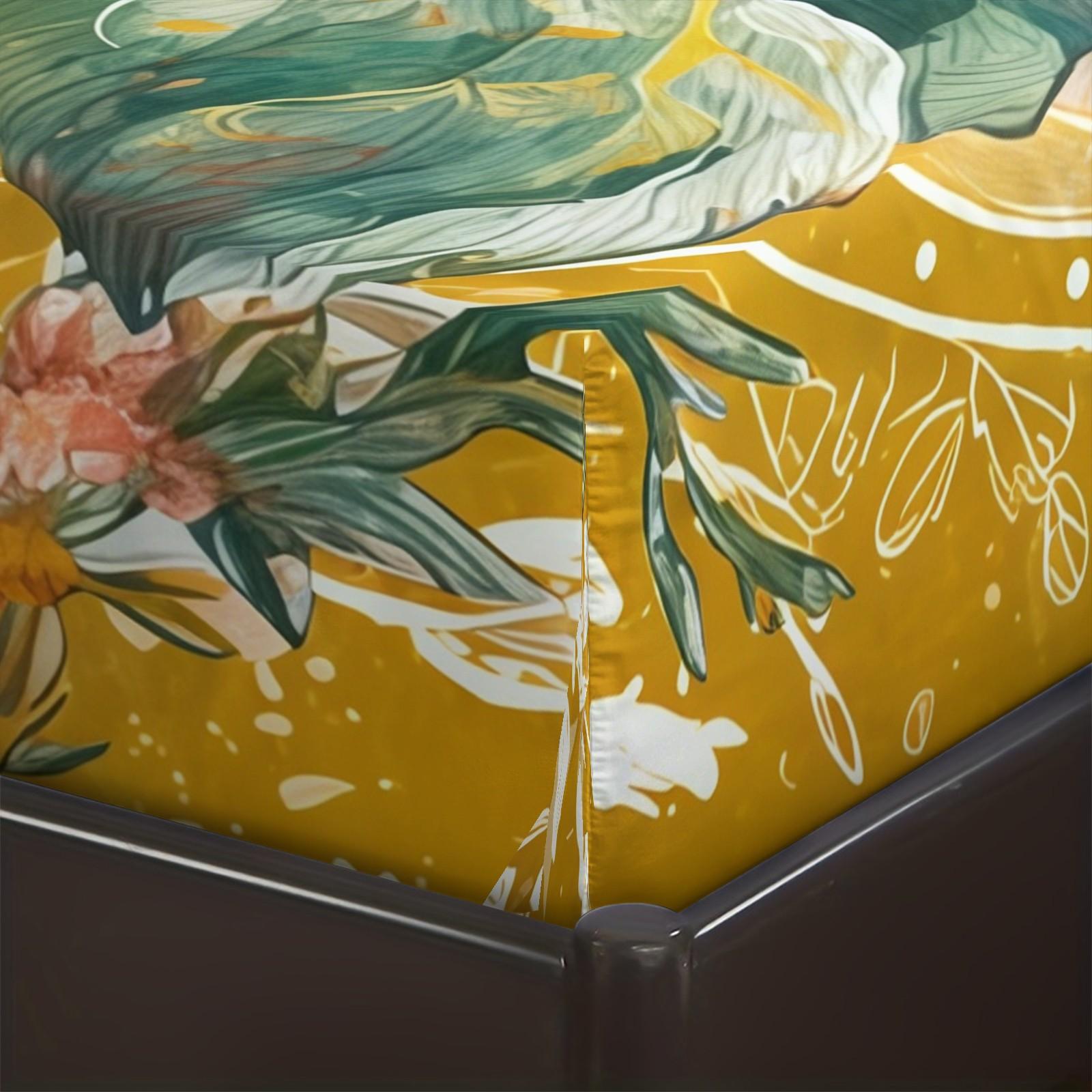 3-Piece Sunflower Patterned Bed Sheet Set, Soft And Durable Bedding Set, Including 1 Bed Sheet And 2 Pillowcases, Suitable For Children And Adults For Daily Holiday Birthday Gifts, Bedroom Decorations