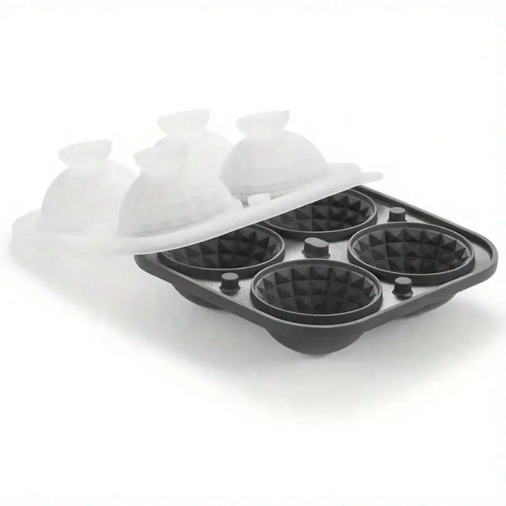 Large Silicone Sphere Ice Ball Mold With Built-in Funnel,  Crystal Clear Ice Maker For Whiskey Cocktail Bar Drink Tools